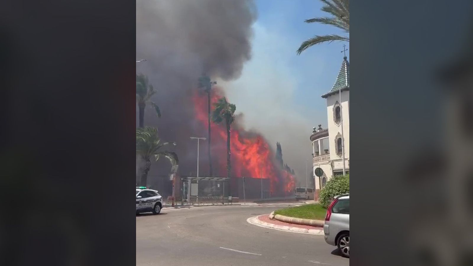 L'incendi s'ha produit prop de l'hospital