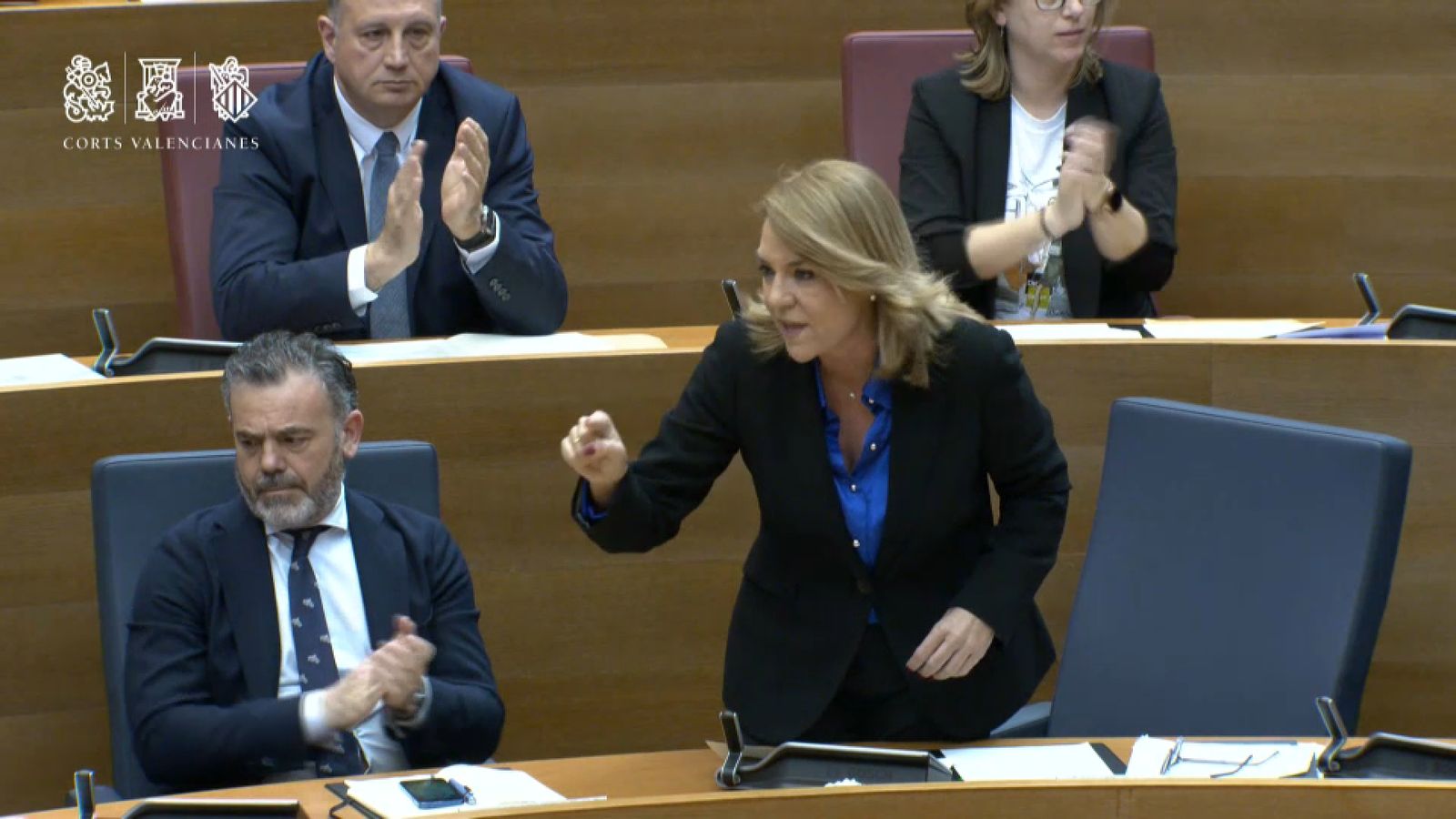 En imatge, el moment de la rèplica de Camarero contra el PSPV a les Corts