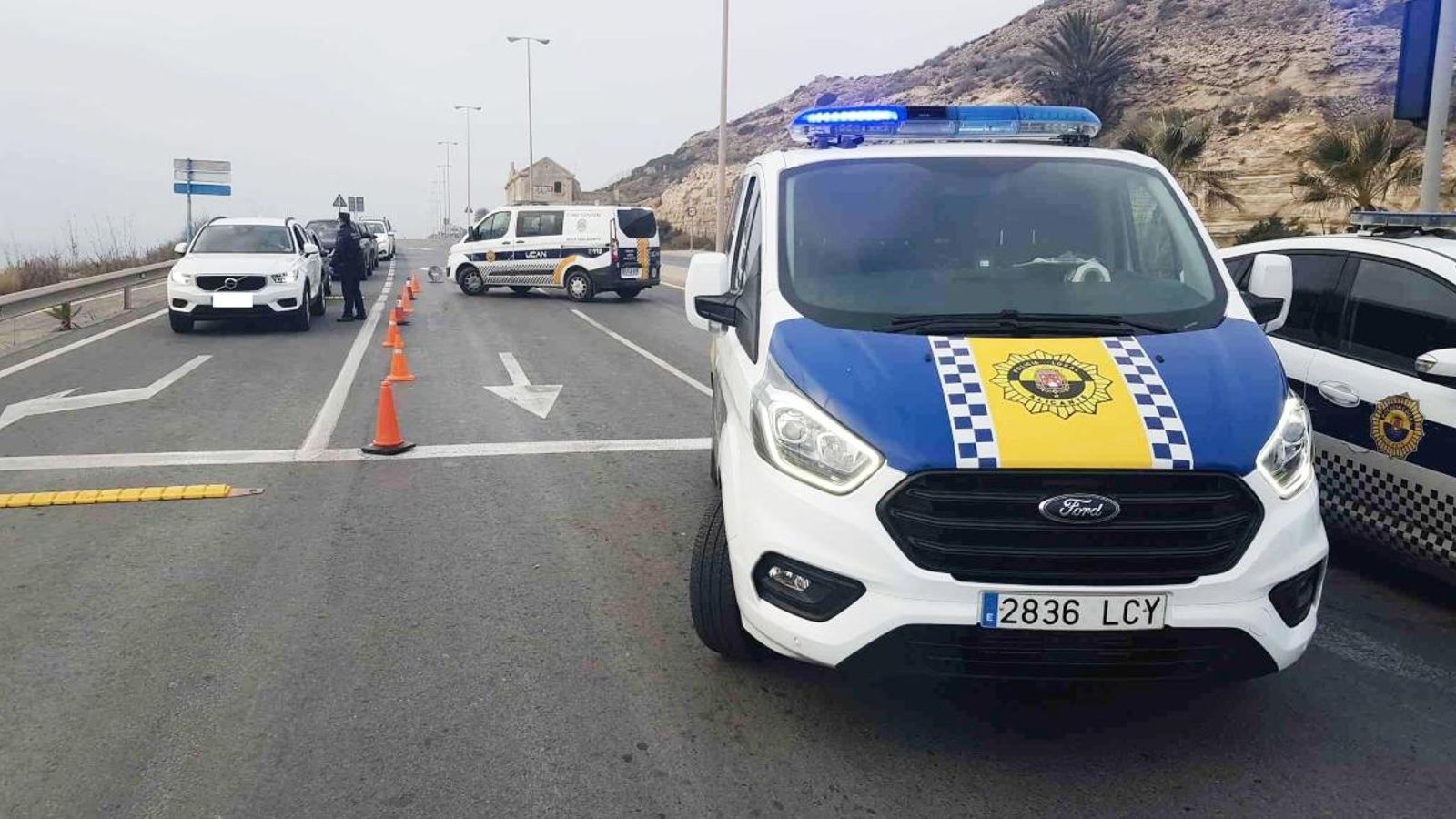 Control de la Policia Local d'Alacant aquest diumenge