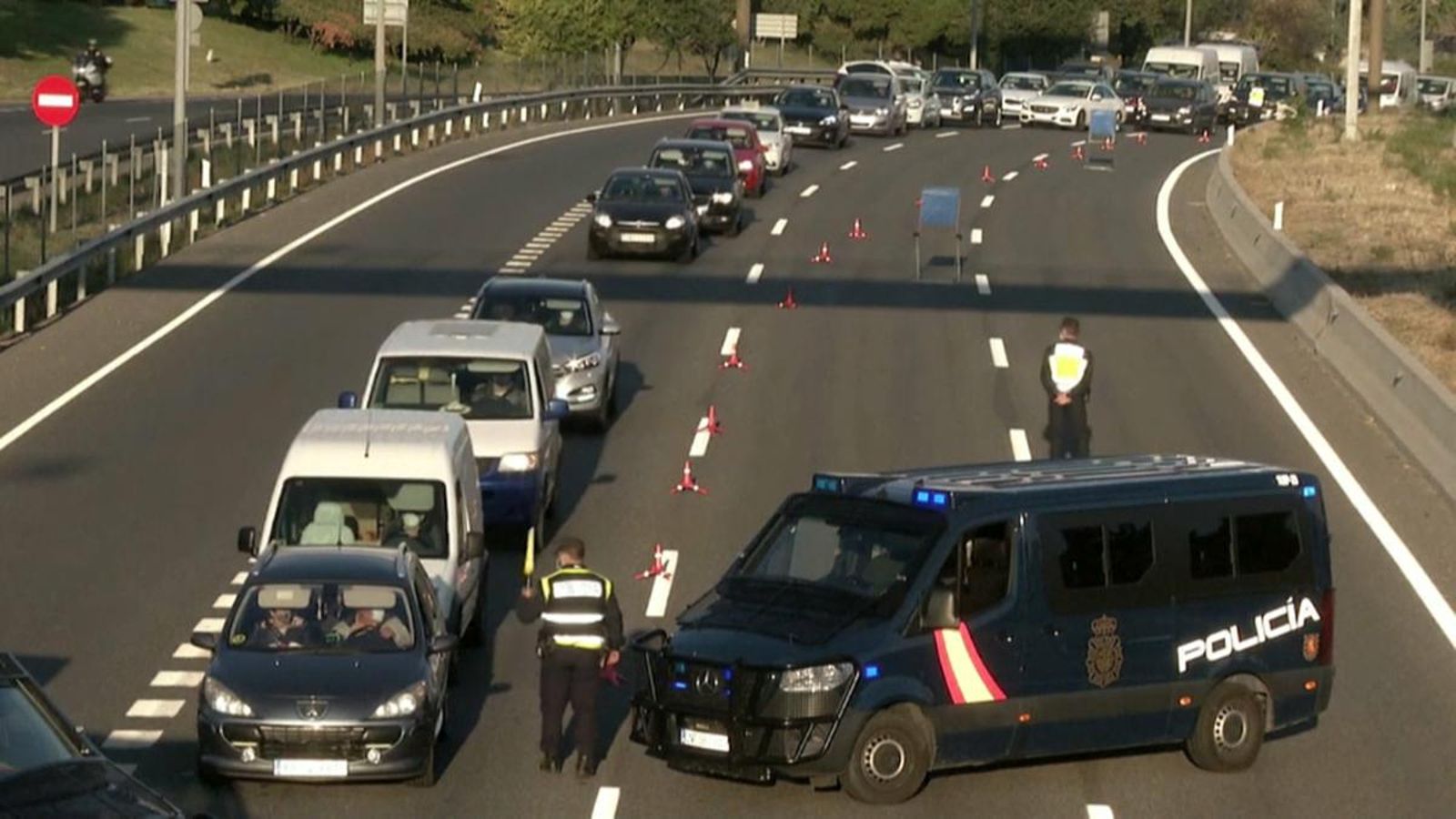 Retencions del trànsit viari en les eixides de Madrid