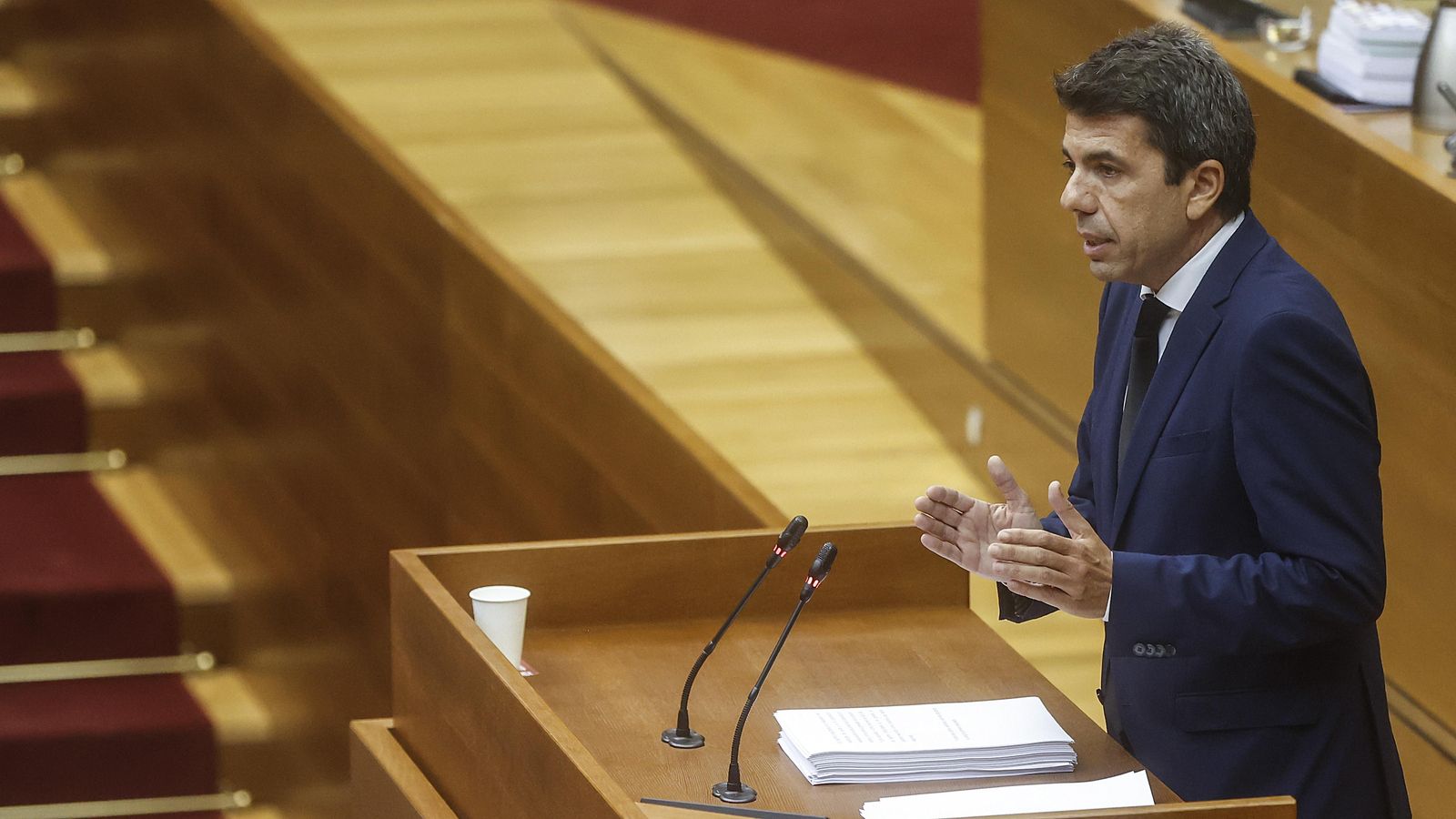 Compareixença de Mazón davant les Corts per explicar la gestió de la DANA