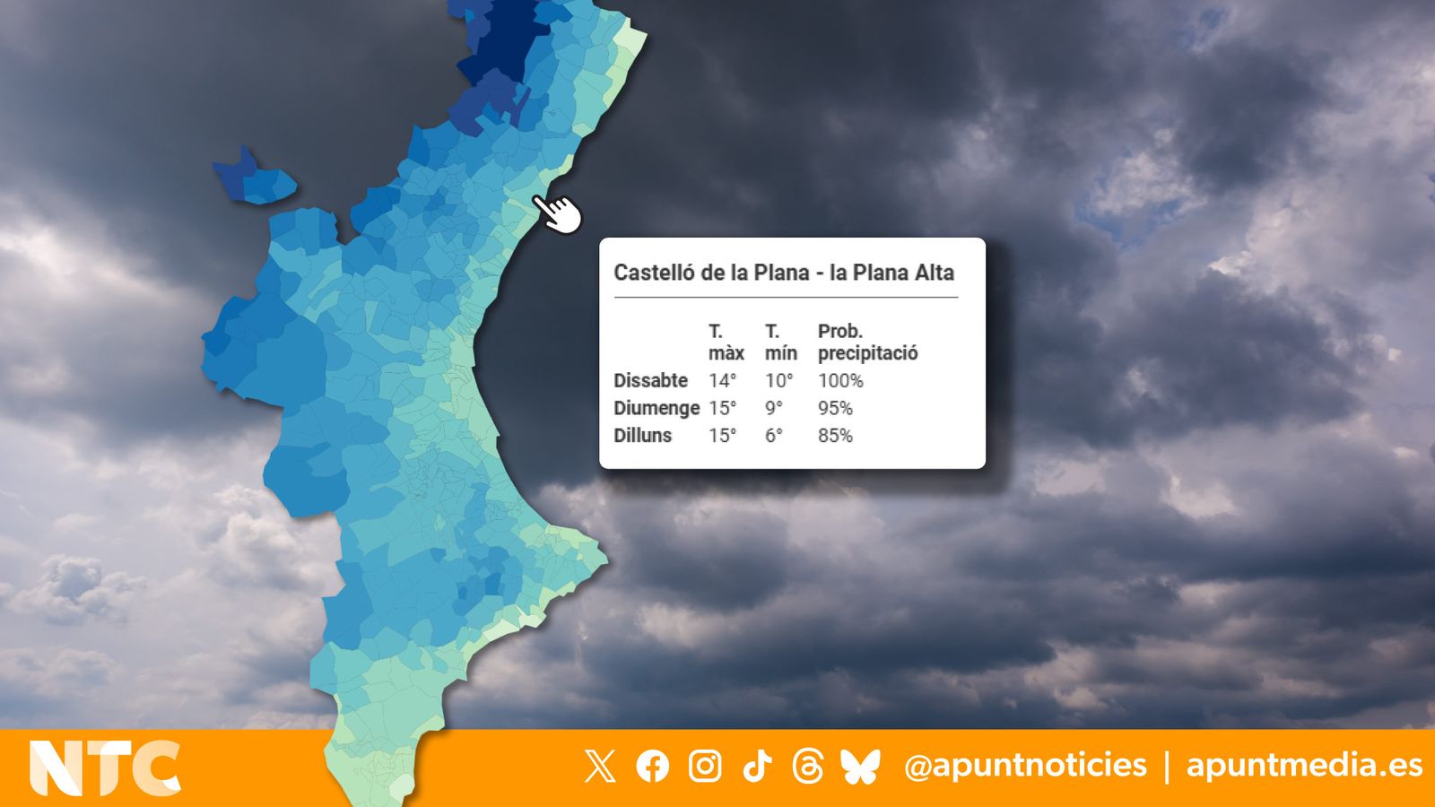 Consulta l'oratge, municipi a municipi, al final de la notícia