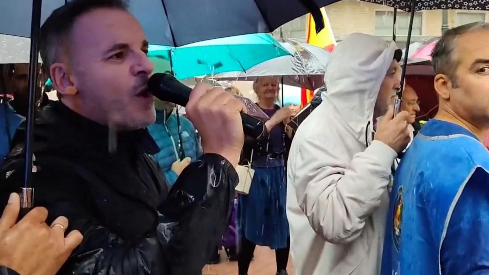 Ricardo Ferris aquest divendres durant la protesta dels policies del sindicat Jupol