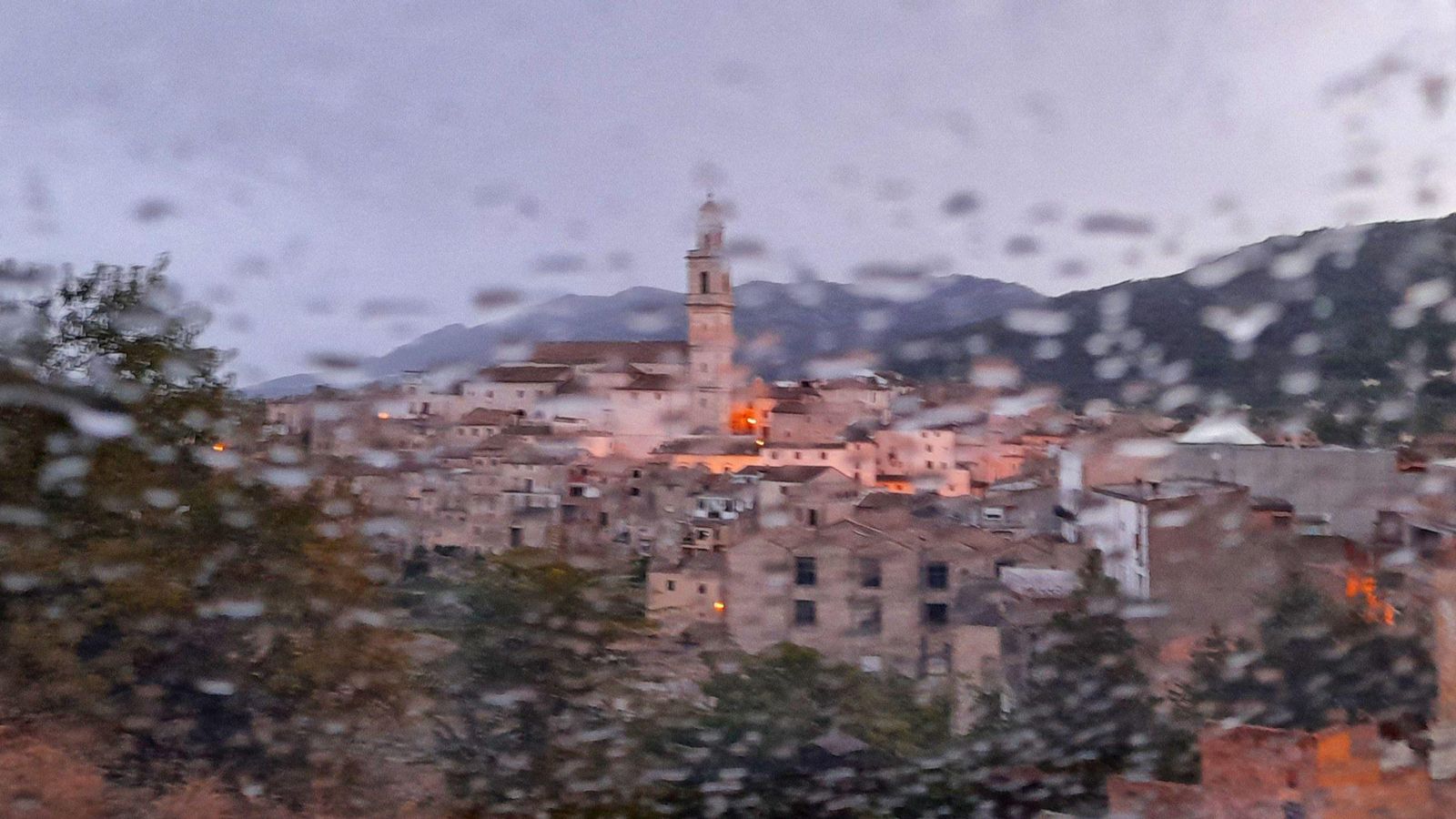 Bocairent, una de les localitats on la pluja pot tornar aquest dimecres de vesprada, en una imatge de les precipitacions caigudes dimarts