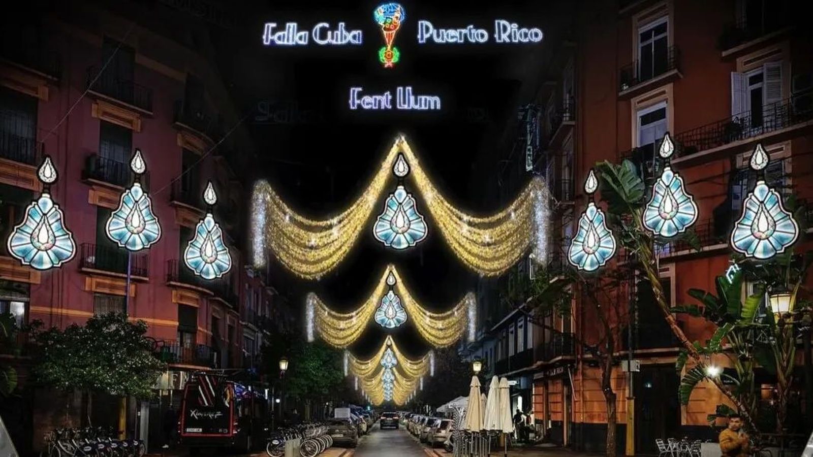 Cuba-Puerto Rico, primer premi dels carrers il·luminats de les Falles 2024