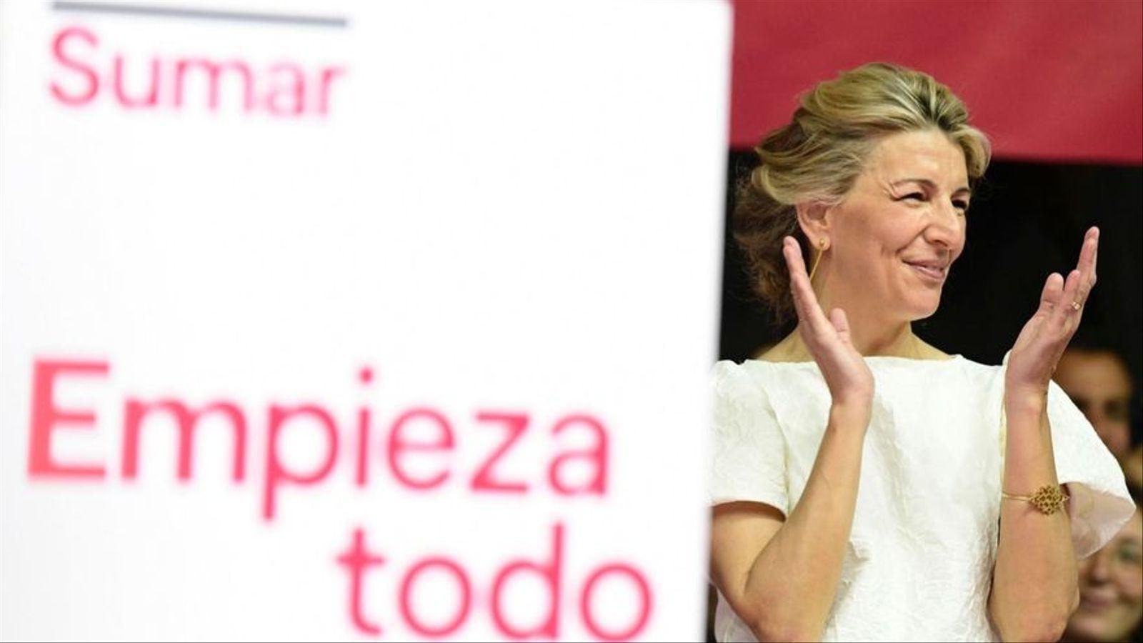 Yolanda Díaz en la presentació de Sumar