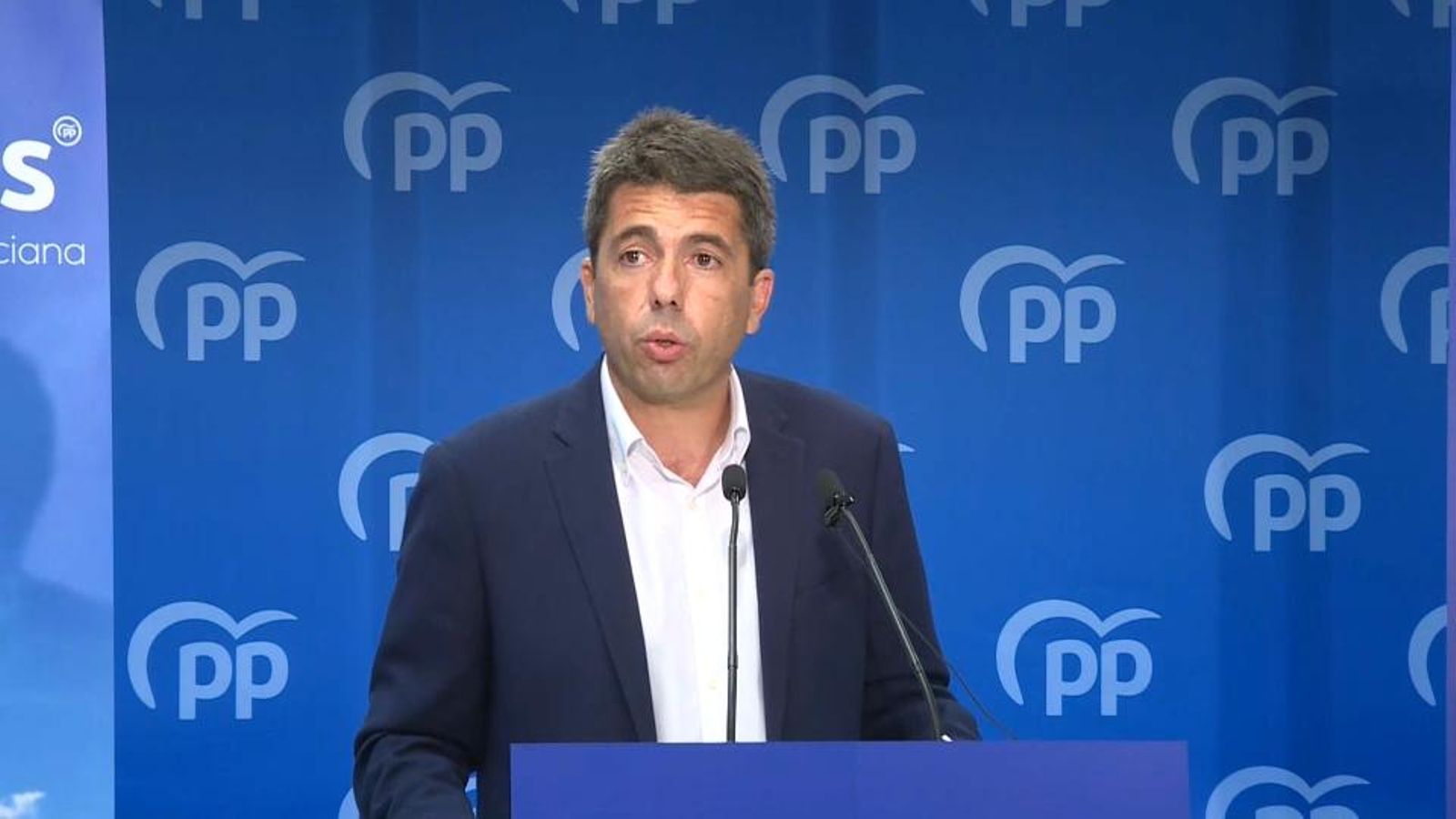 Carlos Mazón en la compareixença on ha anunciat la seua candidatura per liderar el PPCV