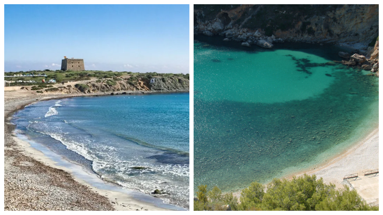 Cala de la Granadella (Xàbia) i Platja de Tabarca (Ila de Tabarca) Cala de la Granadella (Xàbia) i Platja de Tabarca (Ila de Tabarca)