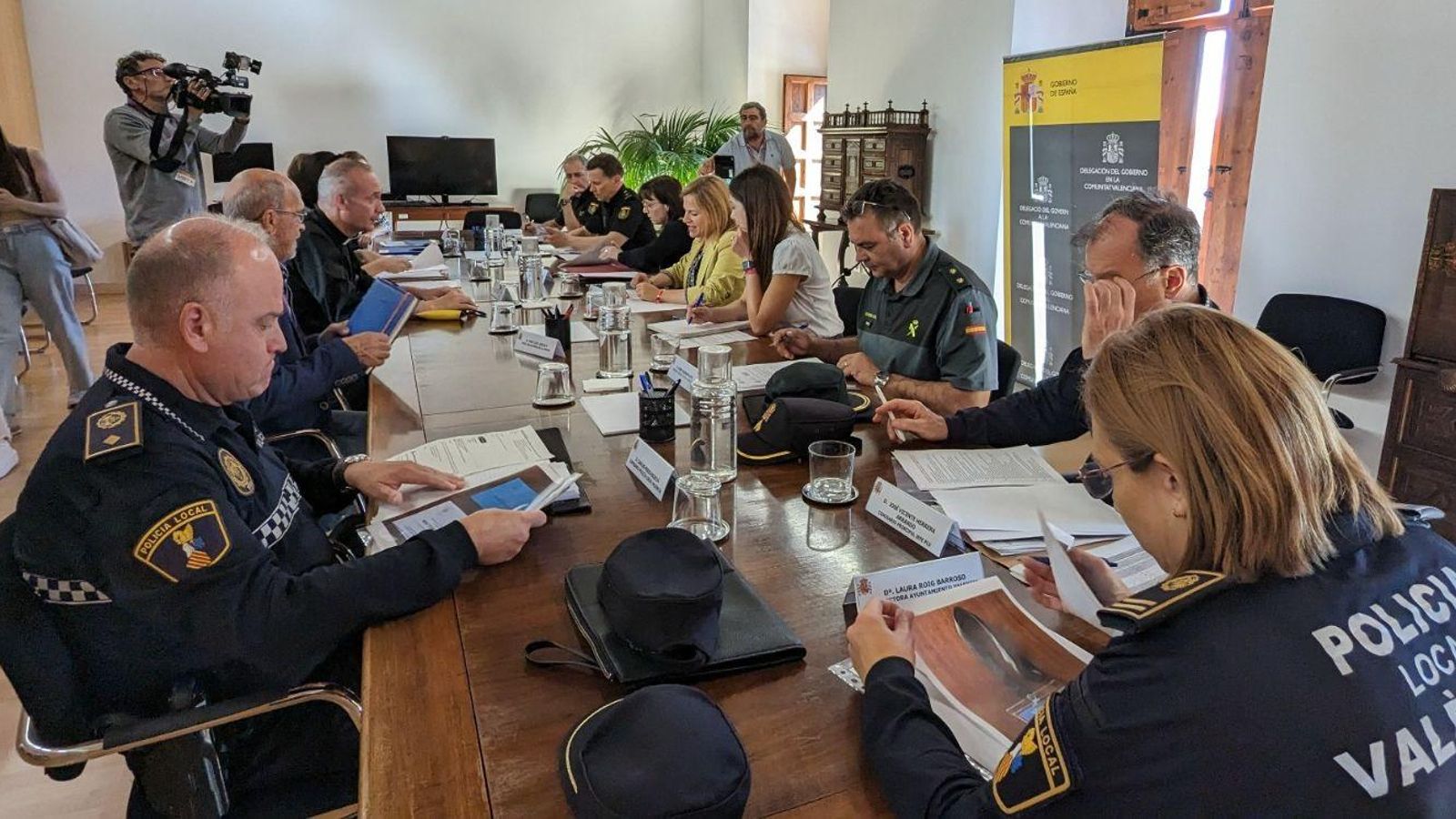 Responsables de les forces de seguretat que han participat en la Junta de Seguretat que s'ha celebrat per a establir el dispositiu