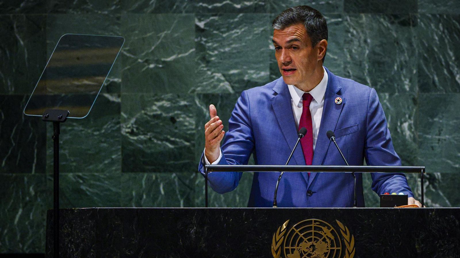 Sánchez, durant l'assemblea general de les Nacions Unides a Nova York