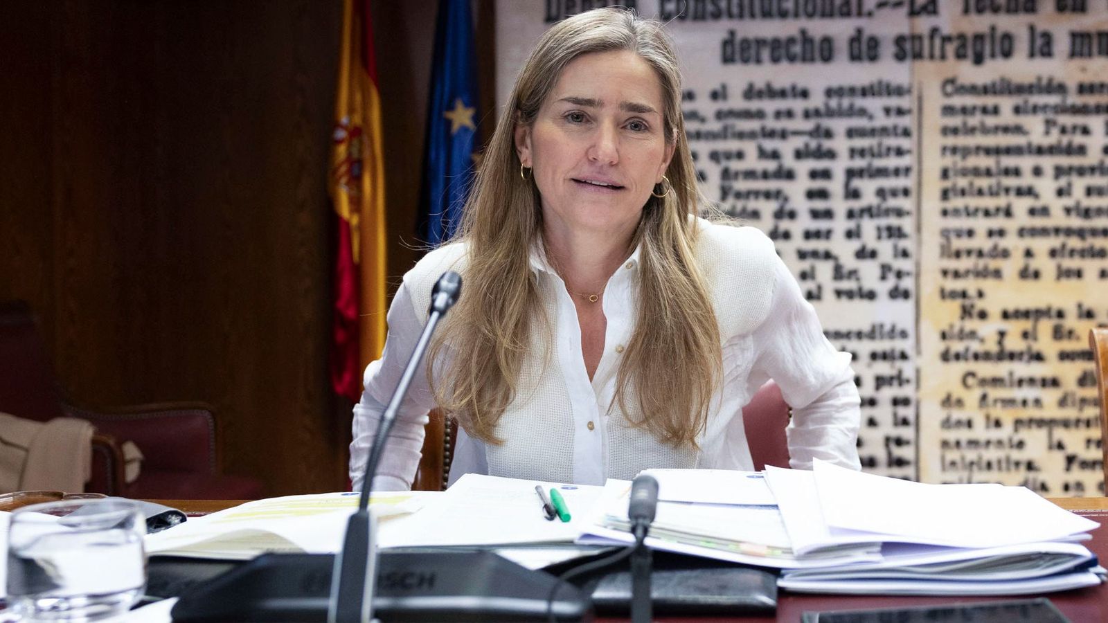La ministra Sara Aagesen durant la seua intervenció en la comissió d'investigació del Senat