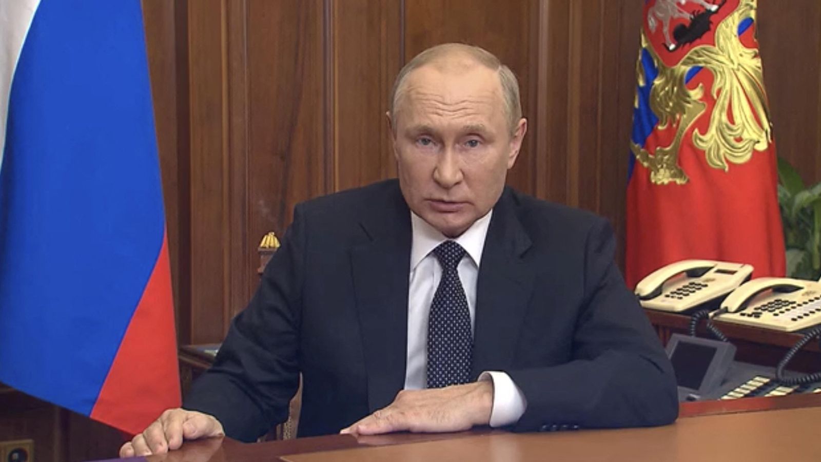 El president rus, Vladímir Putin, durant la compareixença a  la nació