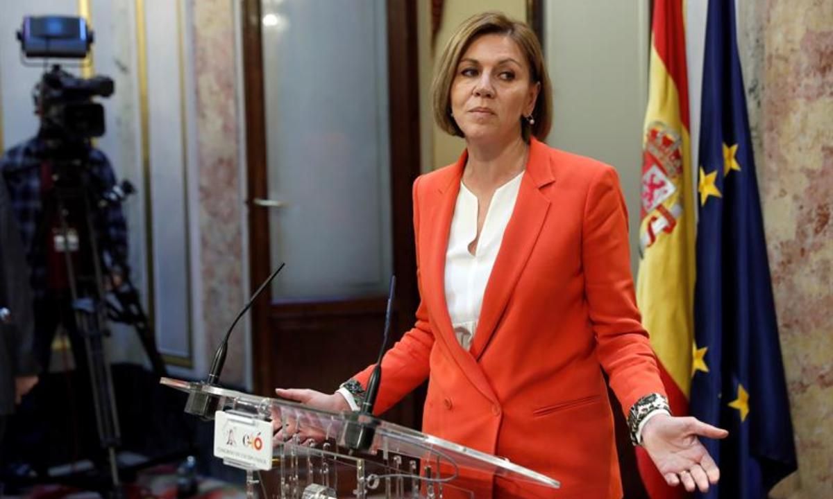 La secretària general del PP, María Dolores de Cospedal, realitza declaracions a la premsa al Congrés La secretària general del PP, María Dolores de Cospedal, realitza declaracions a la premsa al Congrés