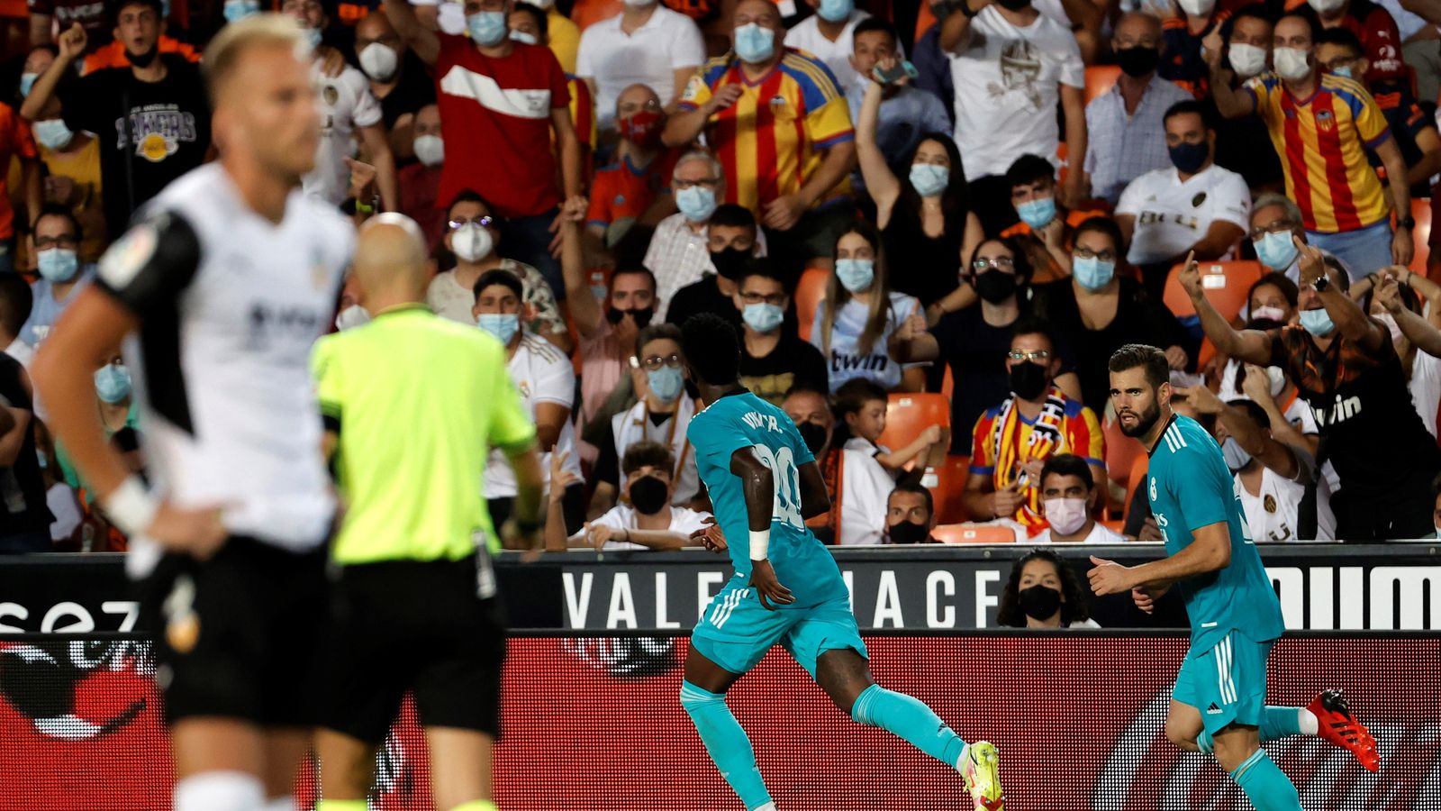 Vinicius celebra un gol del Reial Madrid