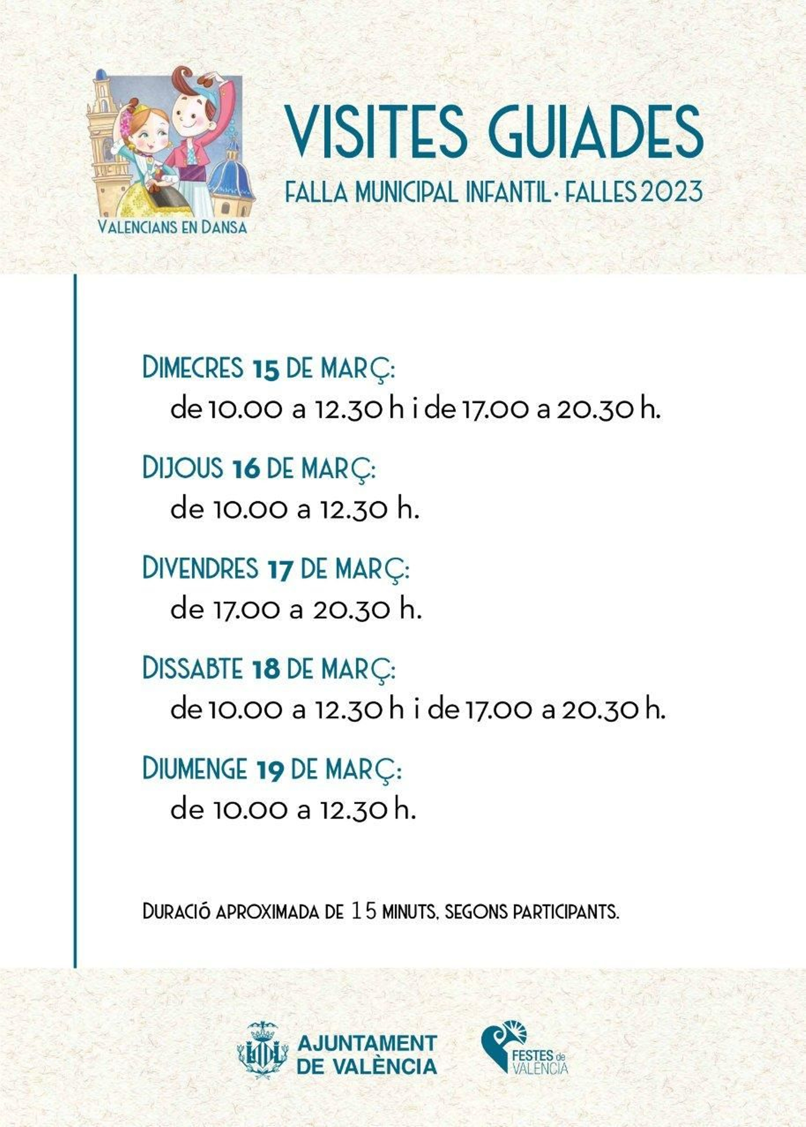 Horaris de les visites guiades a la falla infantil municipal de València