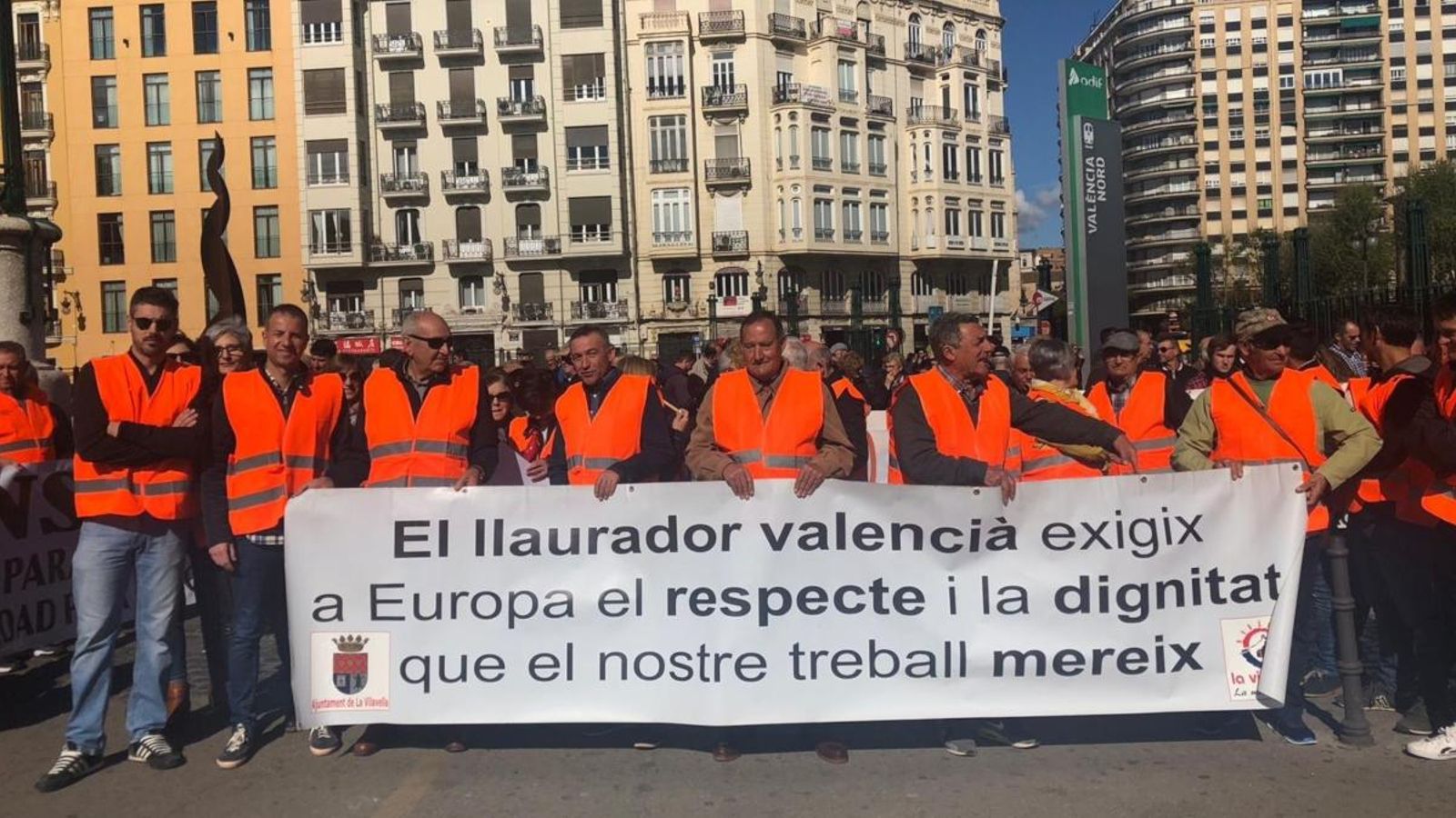 En imatge, una manifestació d'agricultors a València a l'abril de 2019