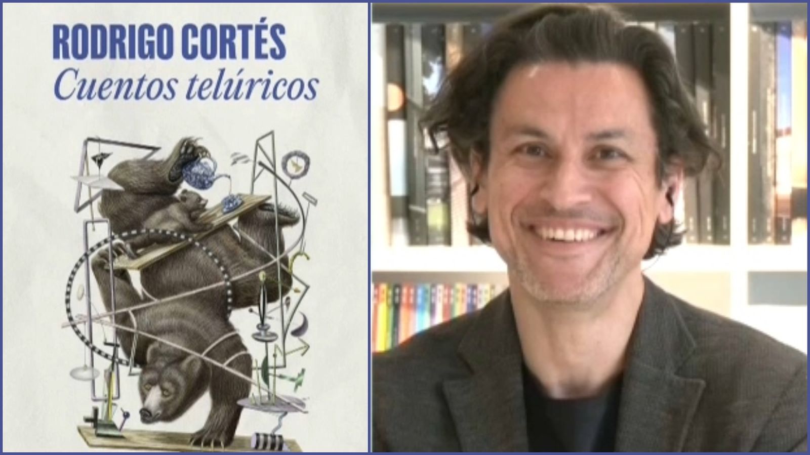 Rodrigo Cortés i la portada de 'Cuentos telúricos'