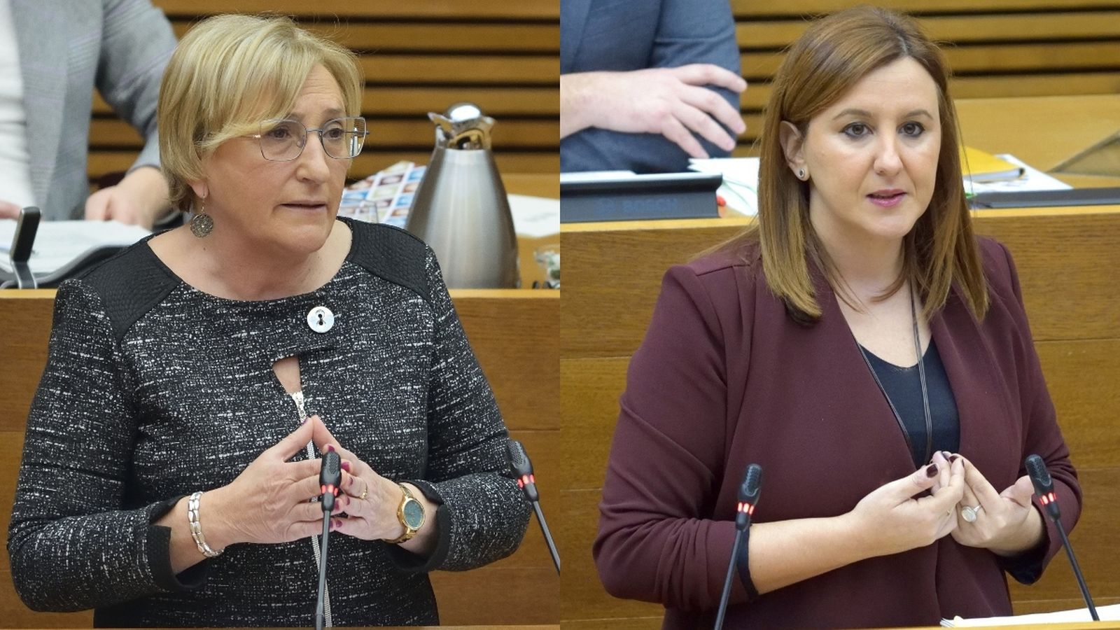 Ana Barceló, a l'esquerra, i María José Catalá, a la dreta, són les dues síndiques que es van absentar de la reunió de dimarts