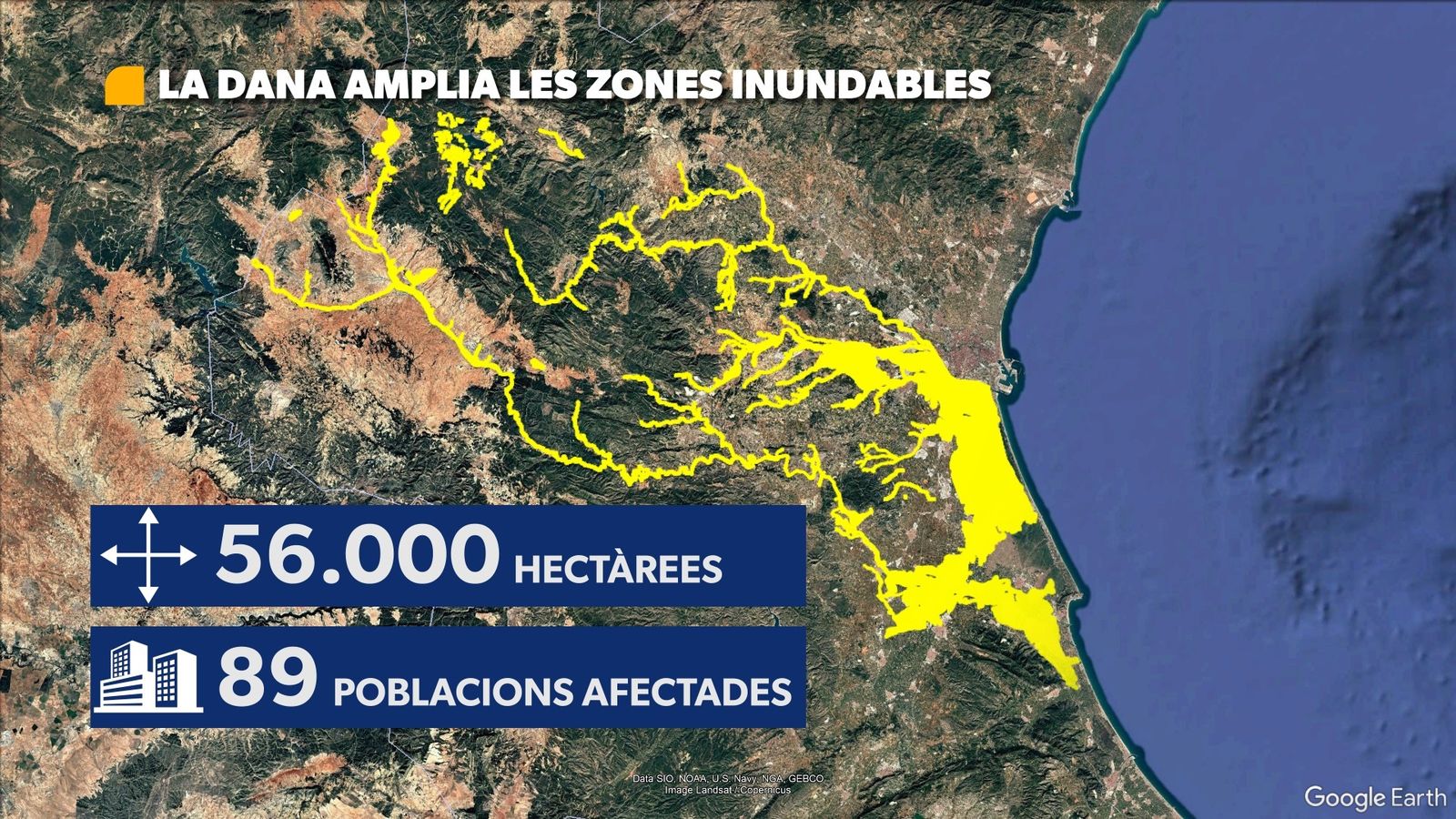 Zones inundades per la dana del 29 d'octubre del 2024