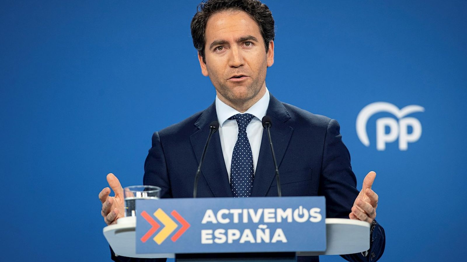 Teodoro García Egea en roda de premsa