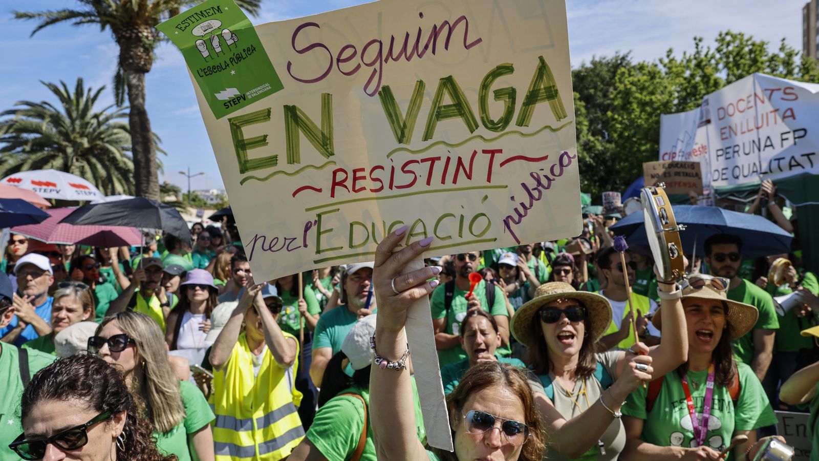 Protesta del professorat en una imatge d'arxiu