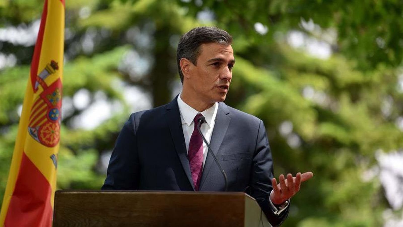 Pedro Sánchez durant la seua visita a Montenegro