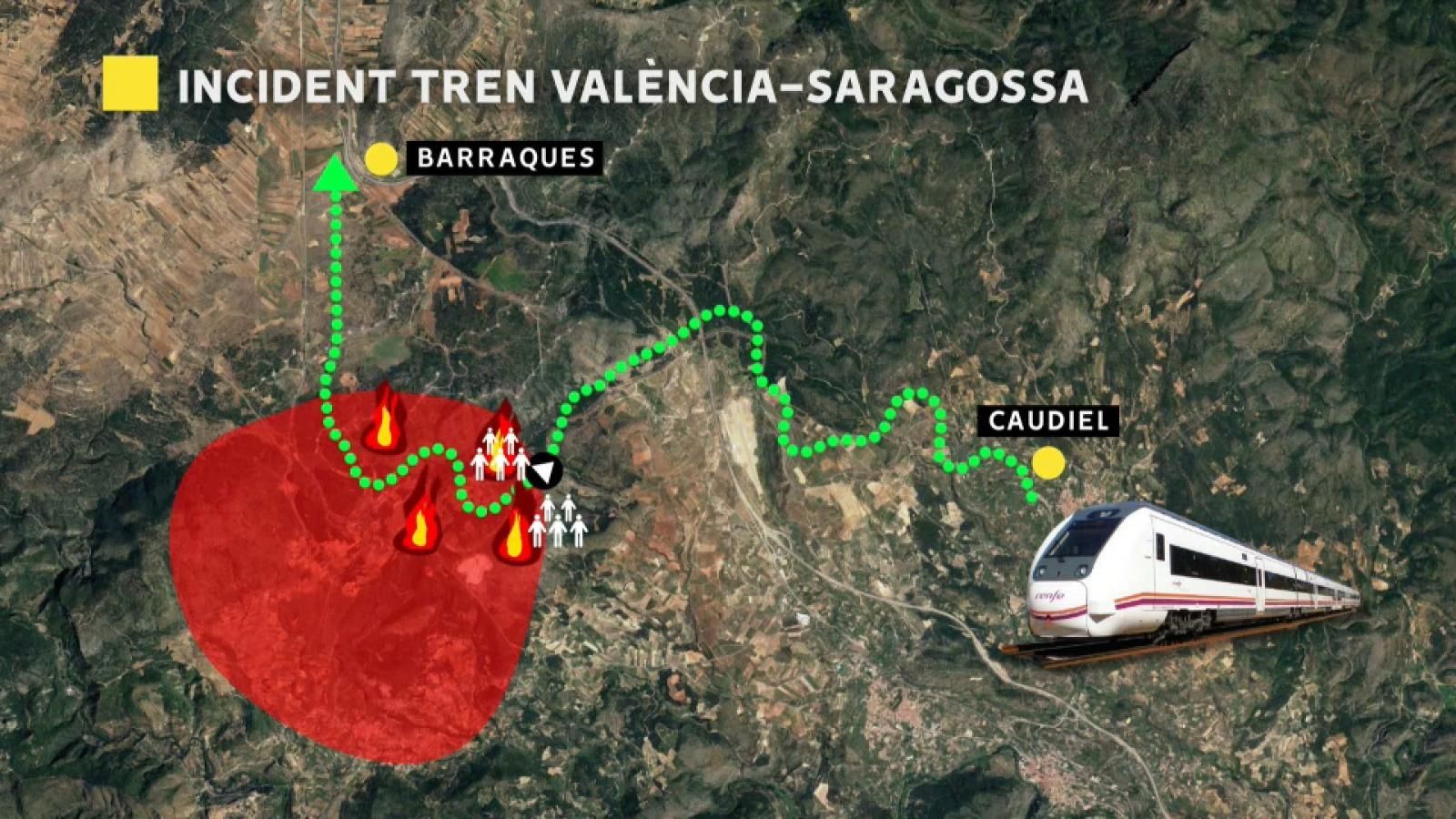 Gràfic sobre l'incident al tren a Caudiel