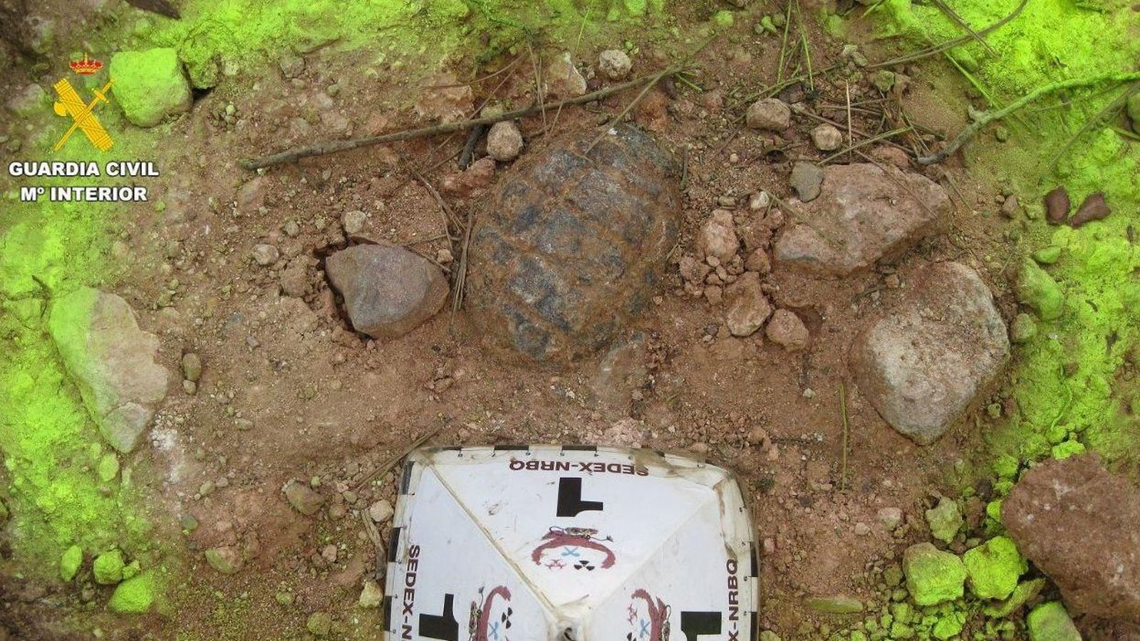 La granada localitzada a Quart de les Valls i que va fer esclatar la Guàrdia Civil