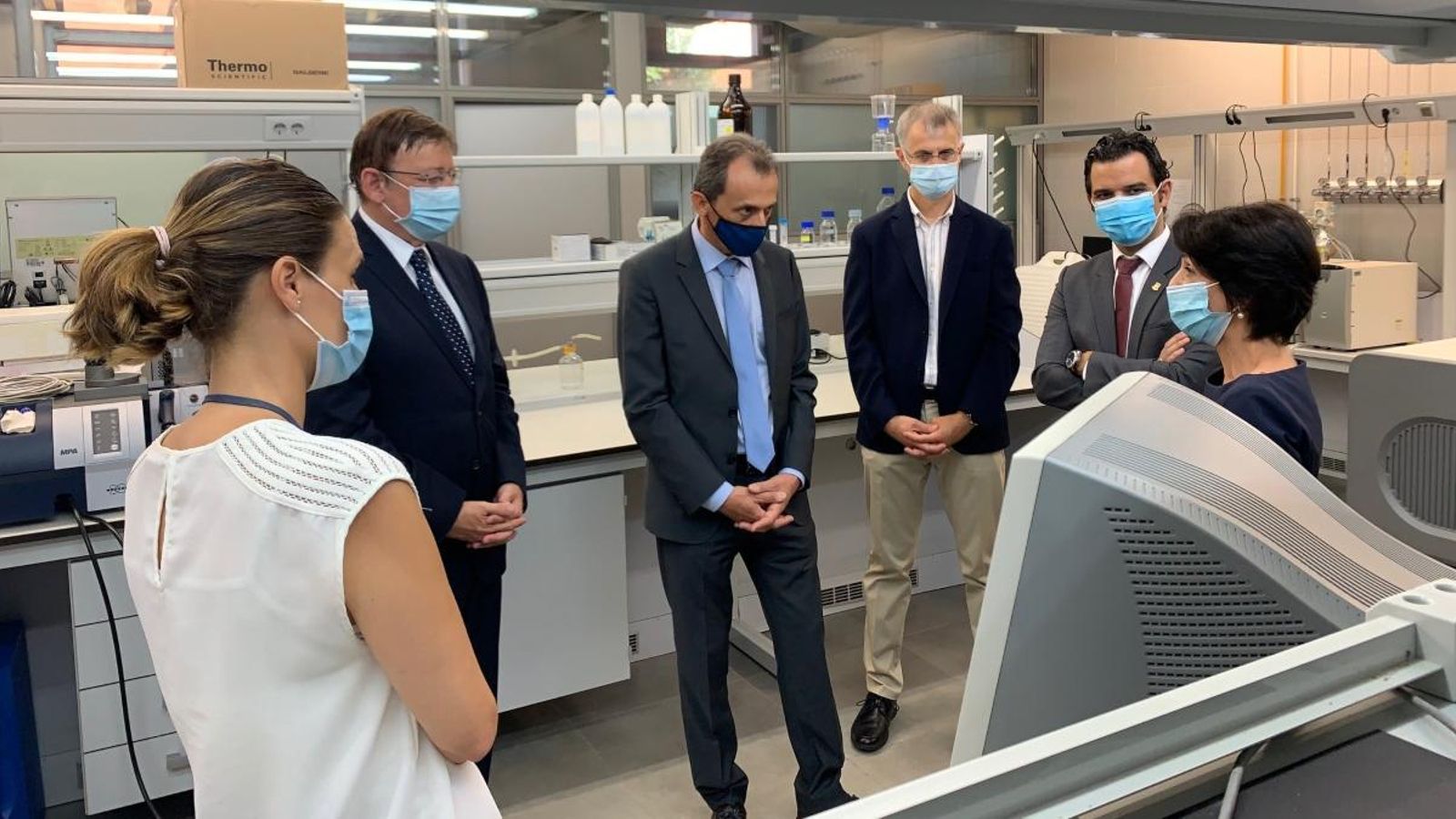 El president de la Generalitat, Ximo Puig, i el ministre de Ciència, Pedro Duque, durant la visita