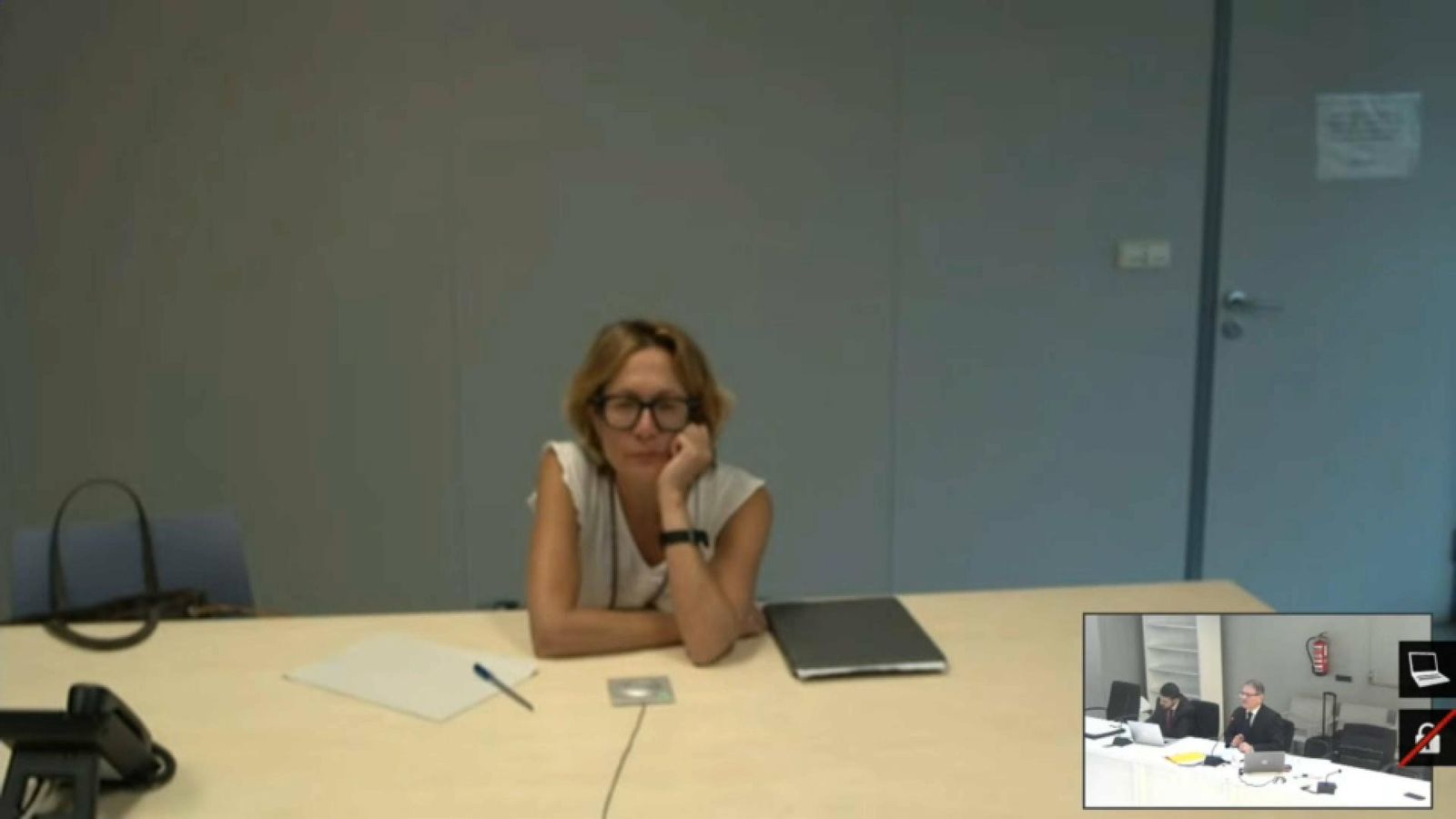 Núria Romeral, durant la declaració al juí Núria Romeral, durant la seua declaració al juí