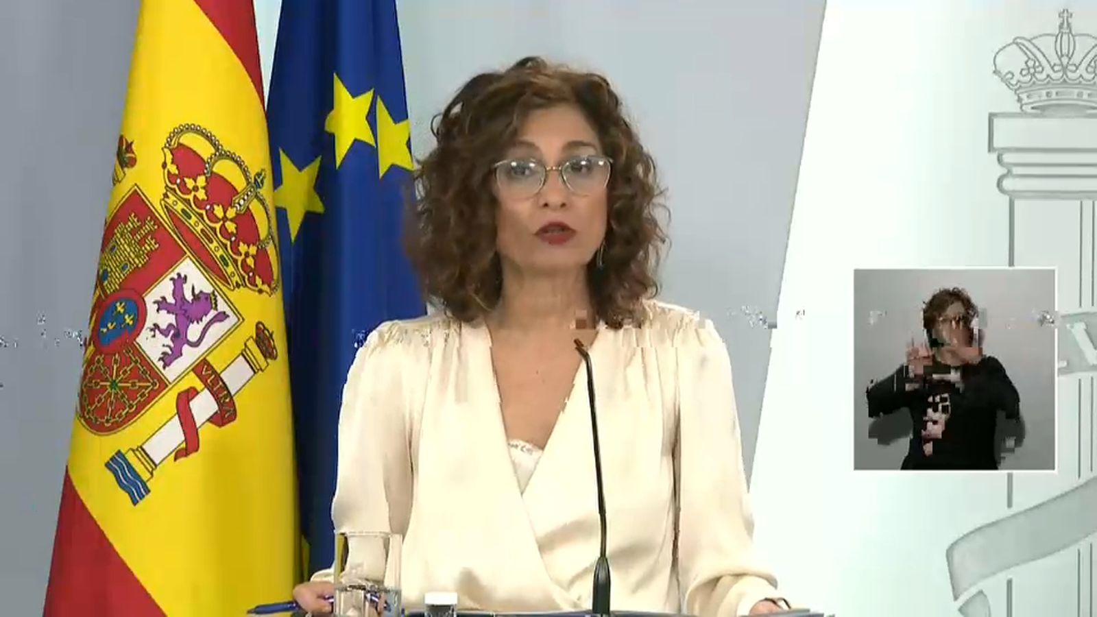 La ministra portaveu de l’executiu espanyol, María Jesús Montero, durant la comapreixença