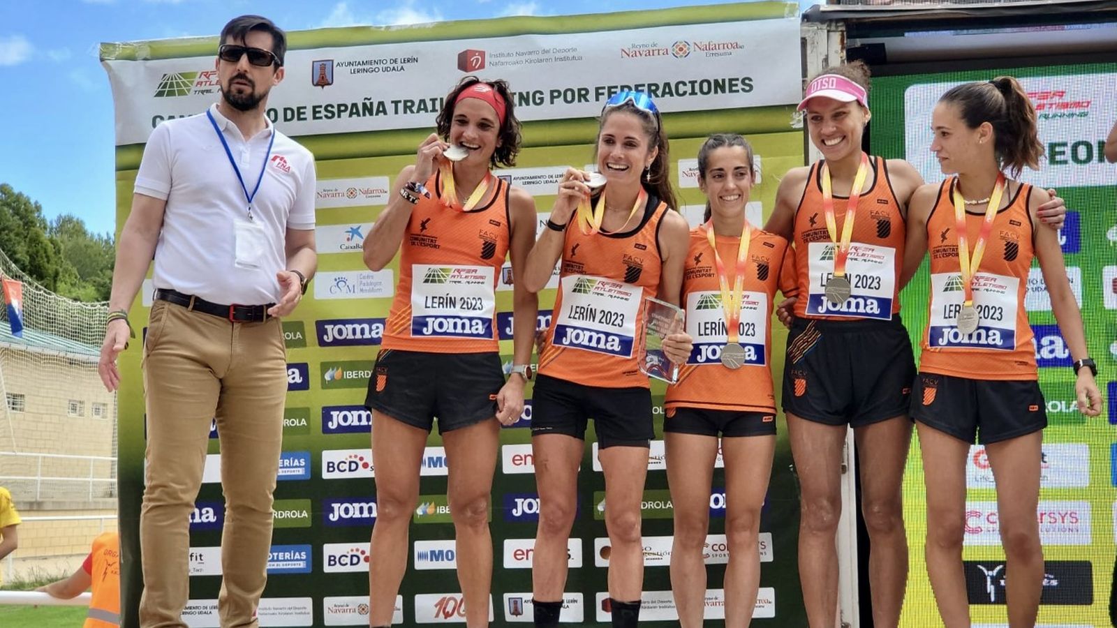 La selecció valenciana, durant el Campionat d'Espanya de trail