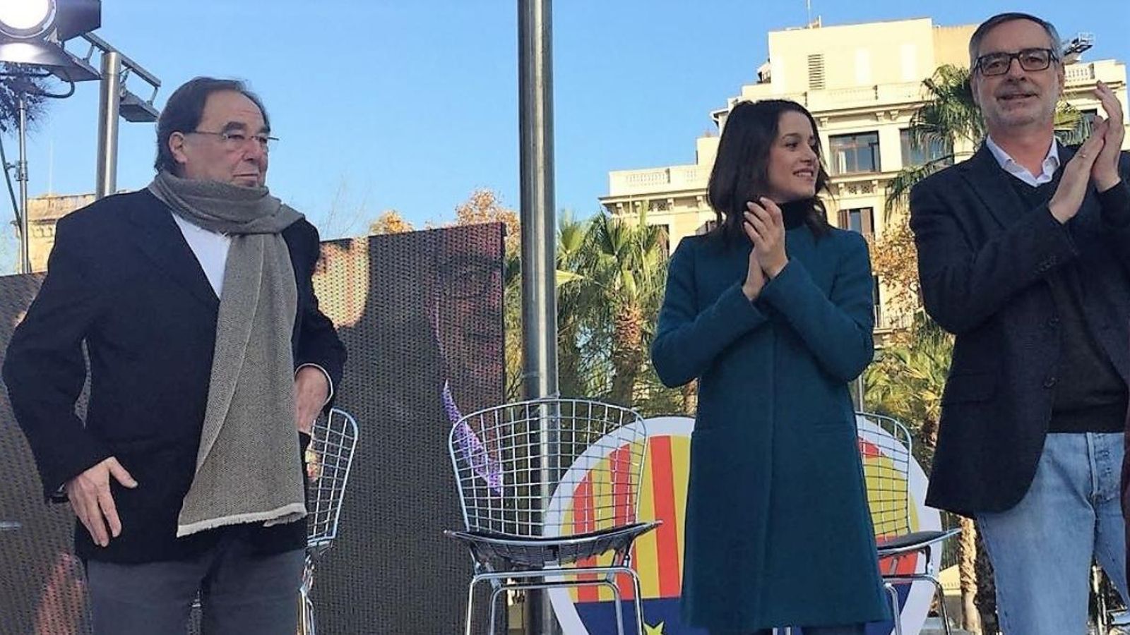 Imatge d’arxiu de Francesc de Carreras al costat d’Arrimadas i Villegas