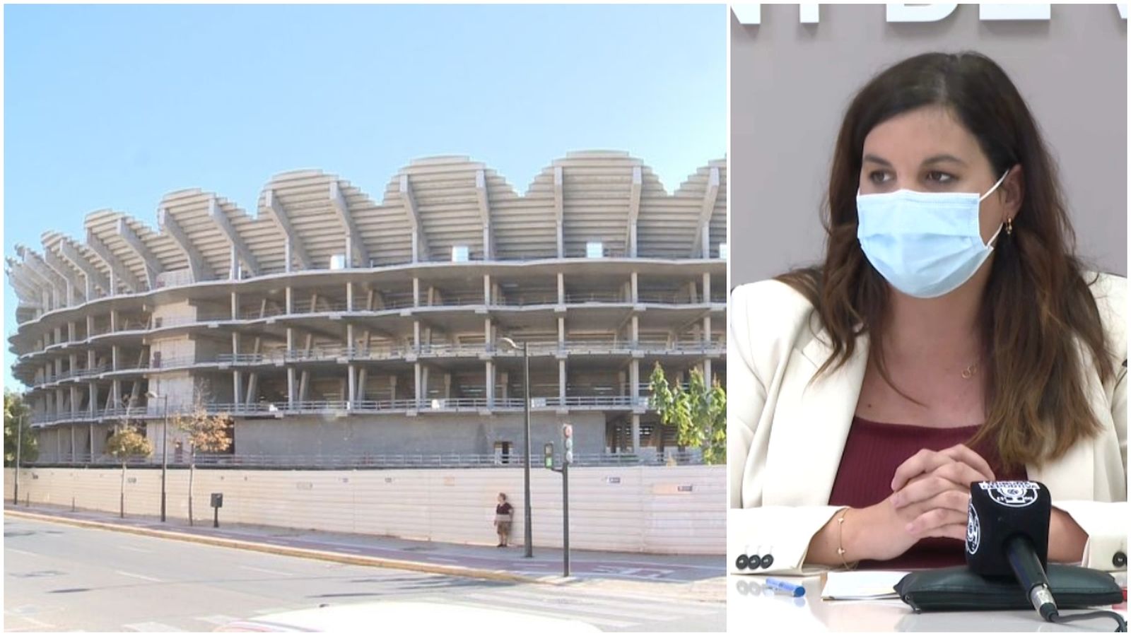 Les obres del nou Mestalla i la vicealcaldessa de València, Sandra Gómez