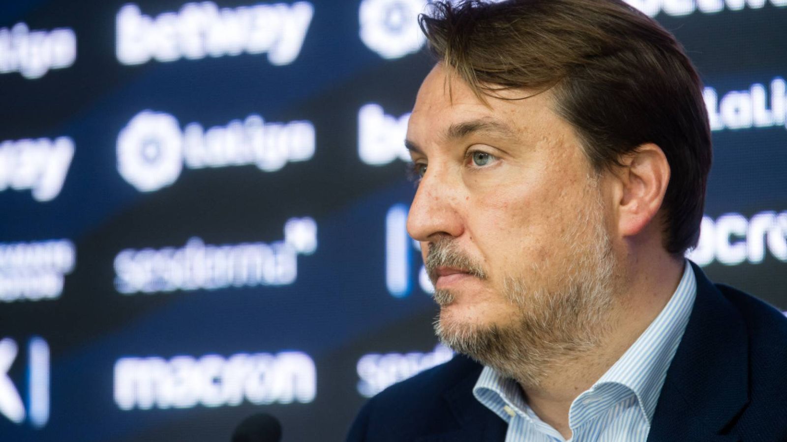 El president granota, Quico Catalán, durant una roda de premsa al Ciutat de València