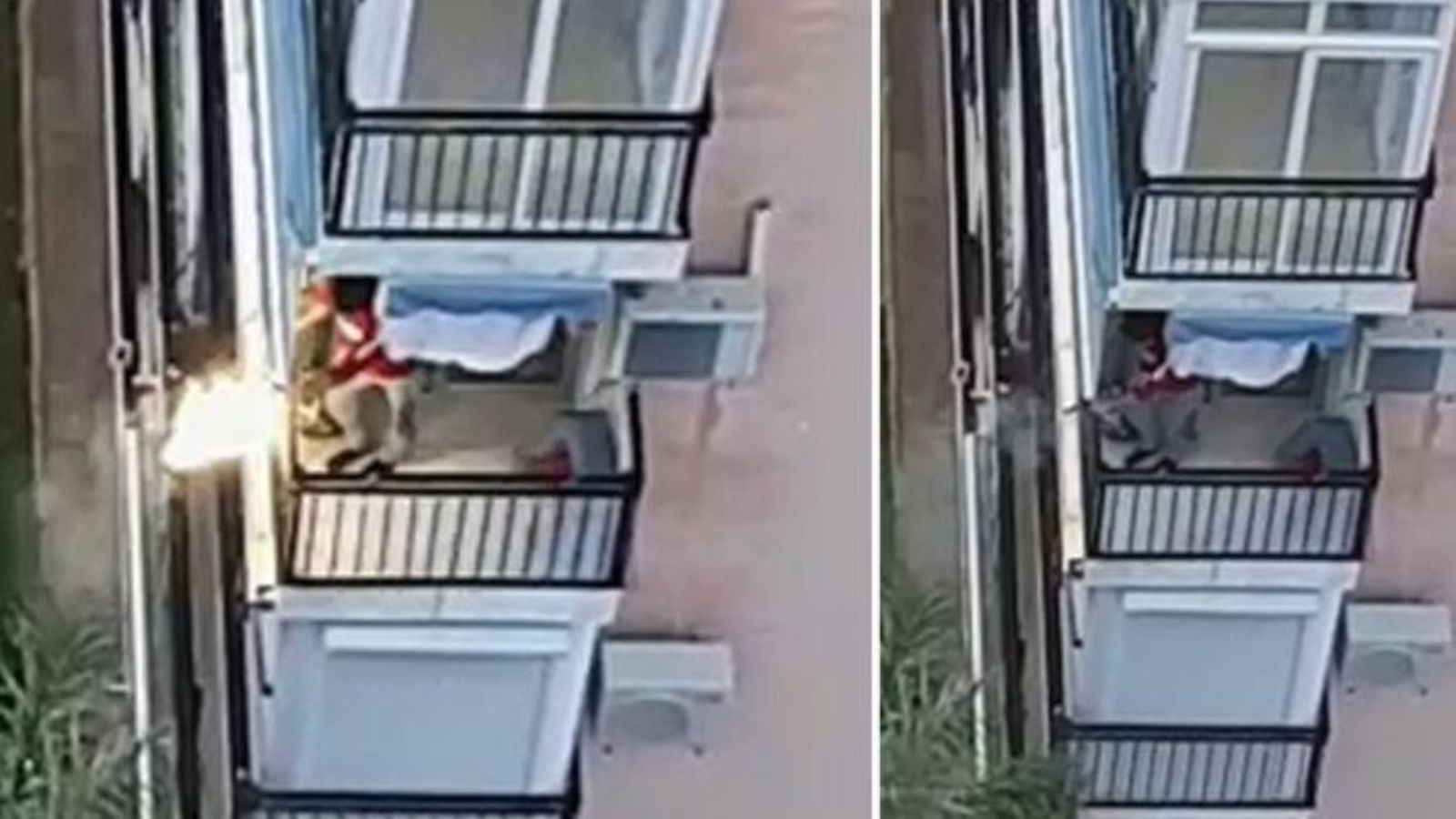 Un home dispara i s'arriba a veure les flamerades de foc de l'arma en el moment de les detonacions