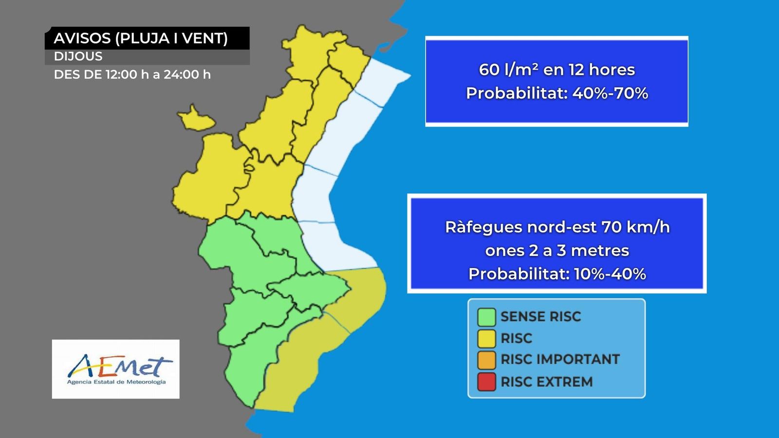 L'oratge del dijous 18 d'abril del 2019 de l'informatiu matí À Punt NTC