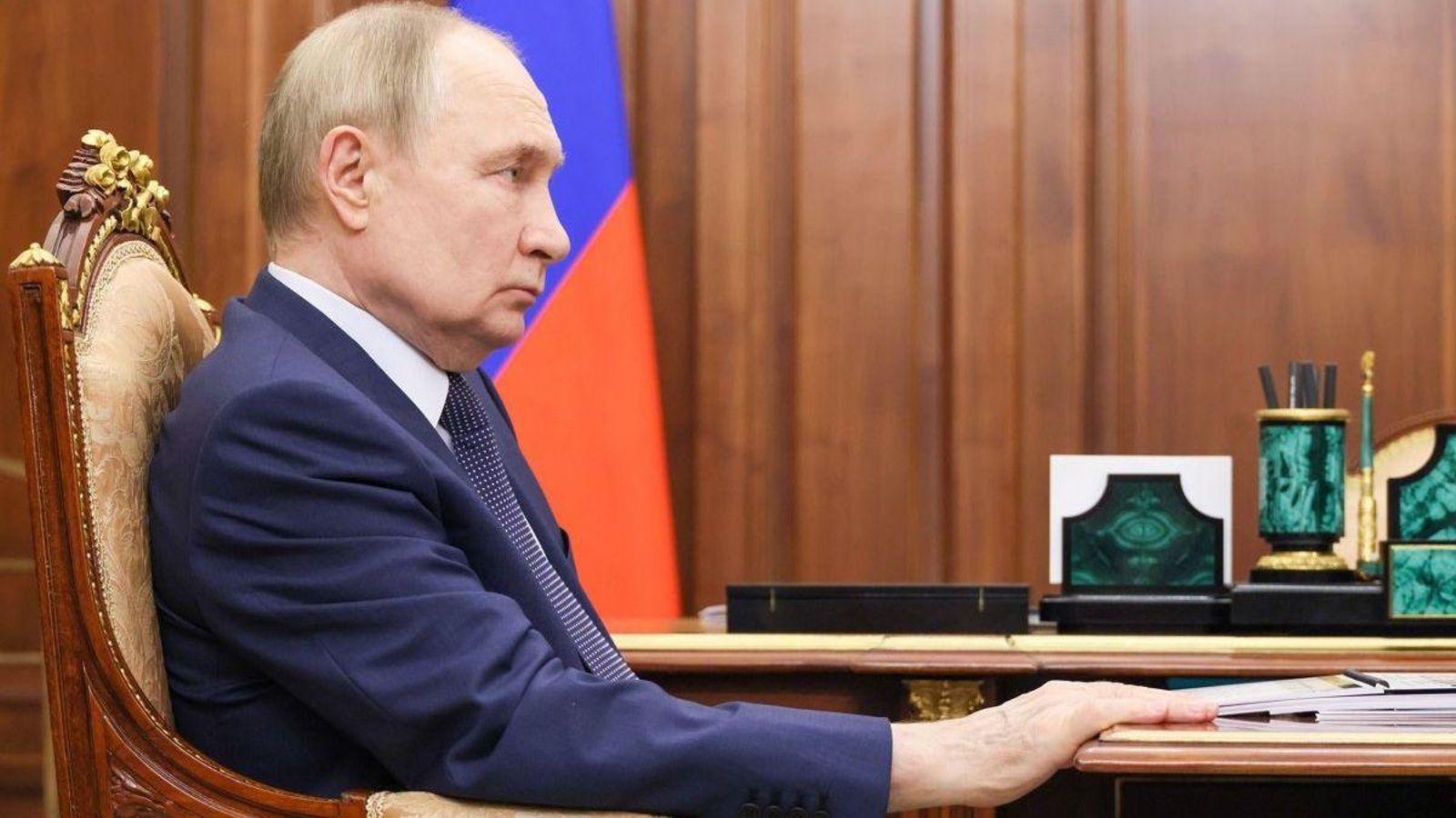 El president de Rússia, Vladímir Putin, durant una reunió al Kremlin