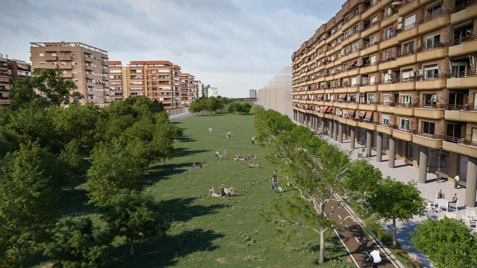 Una recreació de com quedarà aquesta nova zona verda Una recreació de com quedarà aquesta nova zona verda