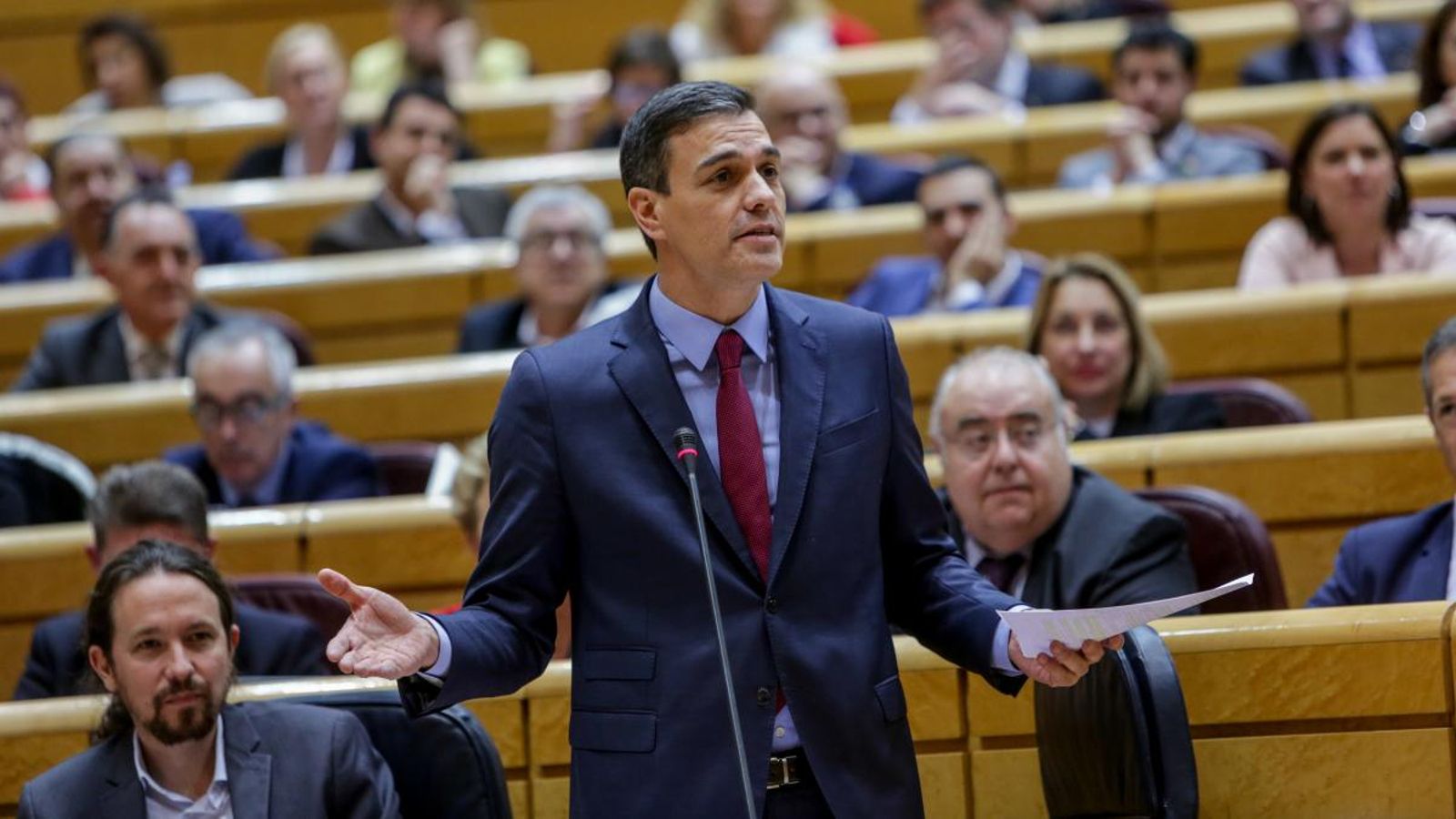 El president Sánchez en la sessió de control del Senat del passat 25 de febrer