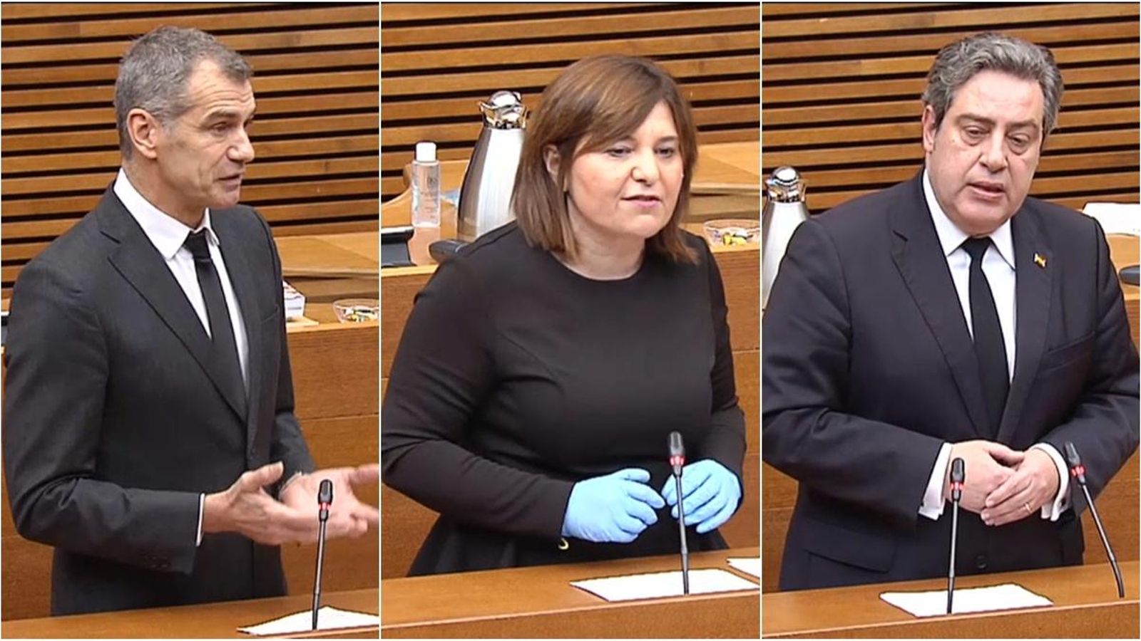 Toni Cantó, Isabel Bonig i José María Llanos (d'esquerra a dreta)