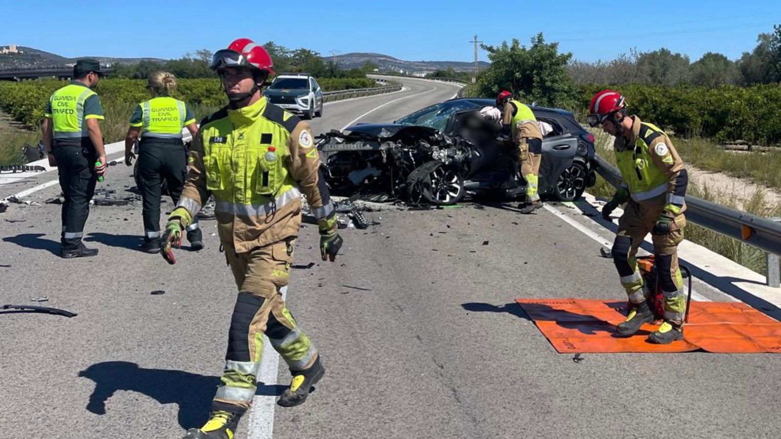 Imatge d'un recent accident mortal a les carreteres valencianes