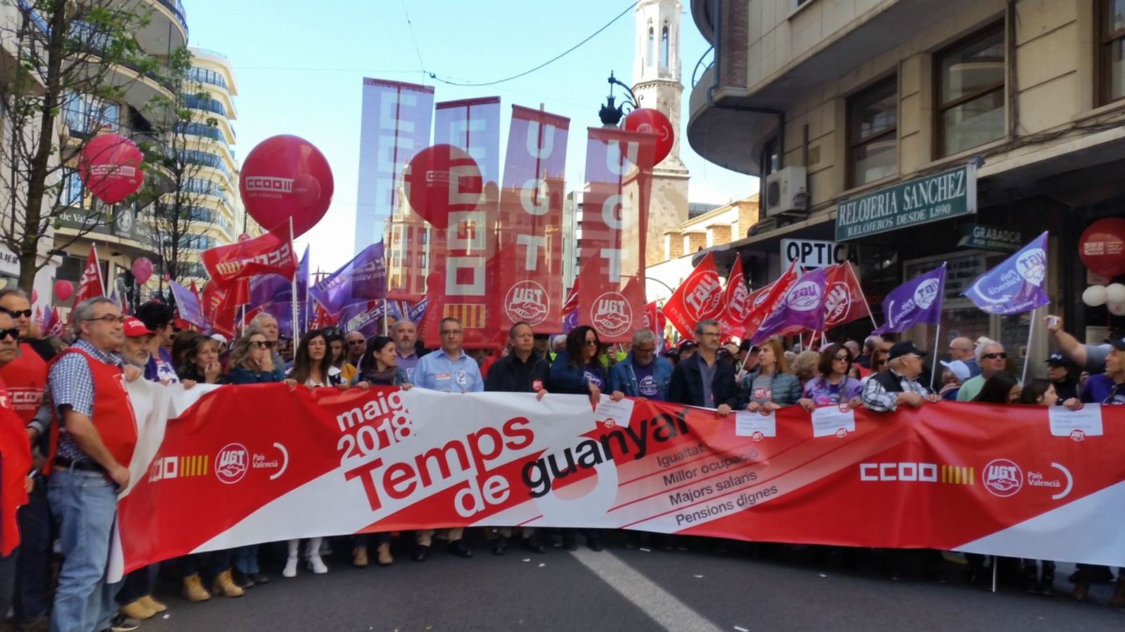 Imatge de la manifestació a València