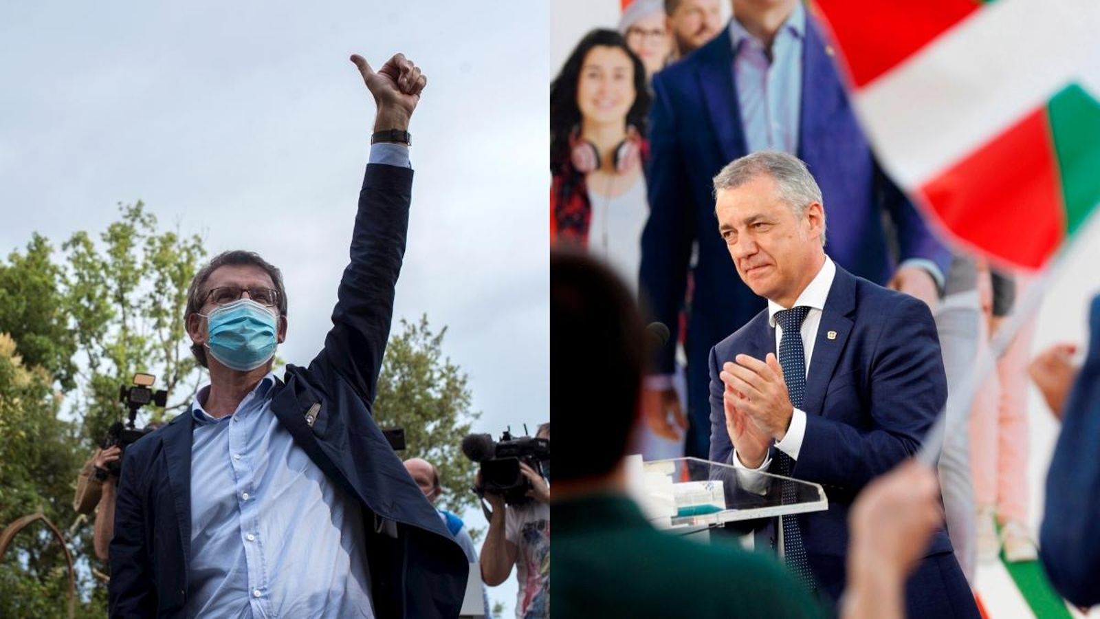 D'esquerra a dreta el president de la Xunta Alberto Núñez Feijoo i el lehendakari Íñigo Urkullu