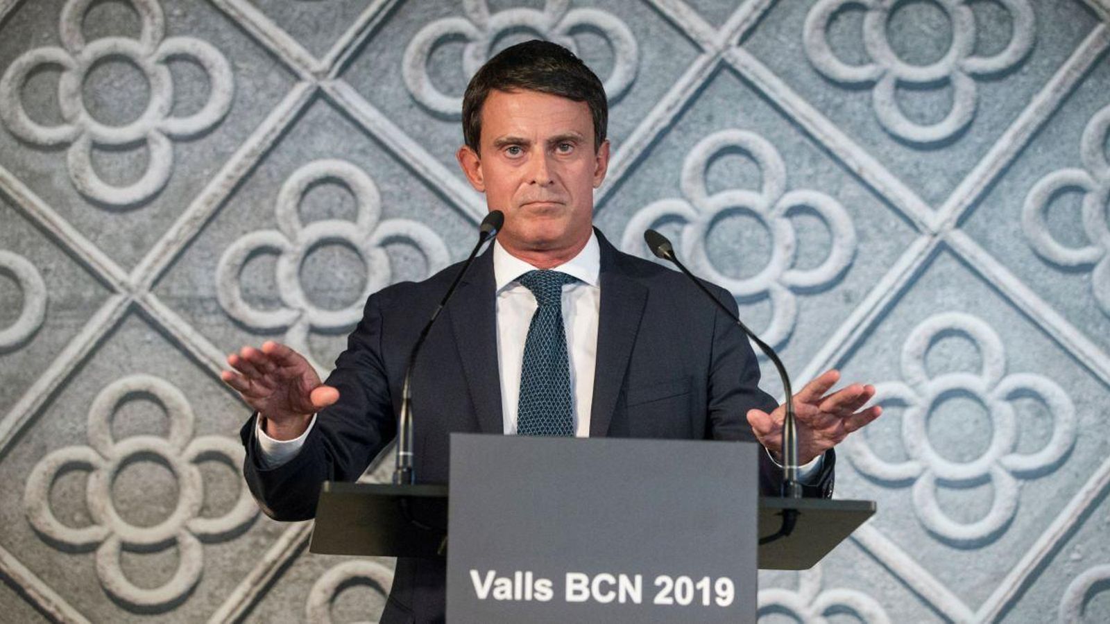 L’exprimer ministre de França, Manuel Valls, en la presentació de la seua candidatura a l'alcaldia de Barcelona