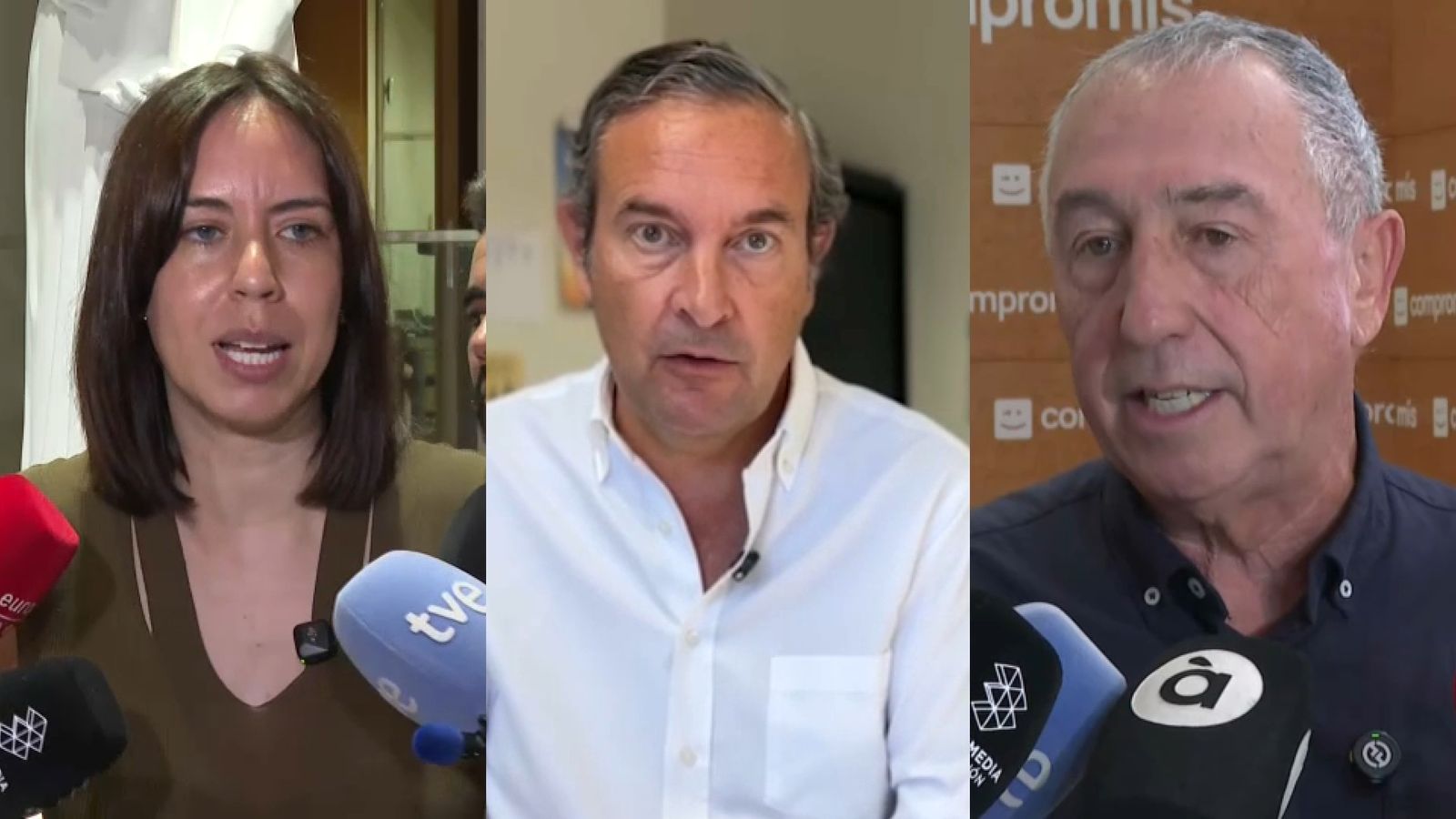 Diana Morant, Nando Pastor i Joan Baldoví, este dilluns