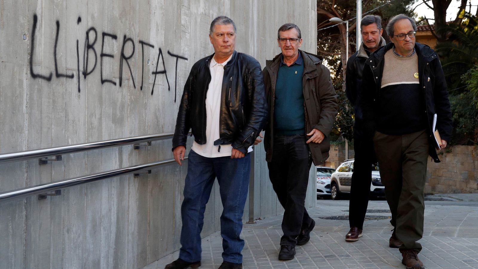 Arribada de Quim Torra al barri de Sarrià a Barcelona