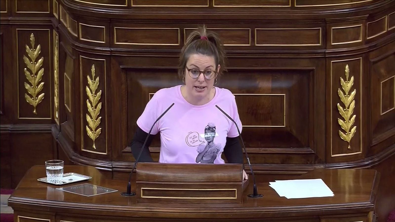 La portaveu del grup parlamentari de la CUP, Mireia Vehí, al Congrés.