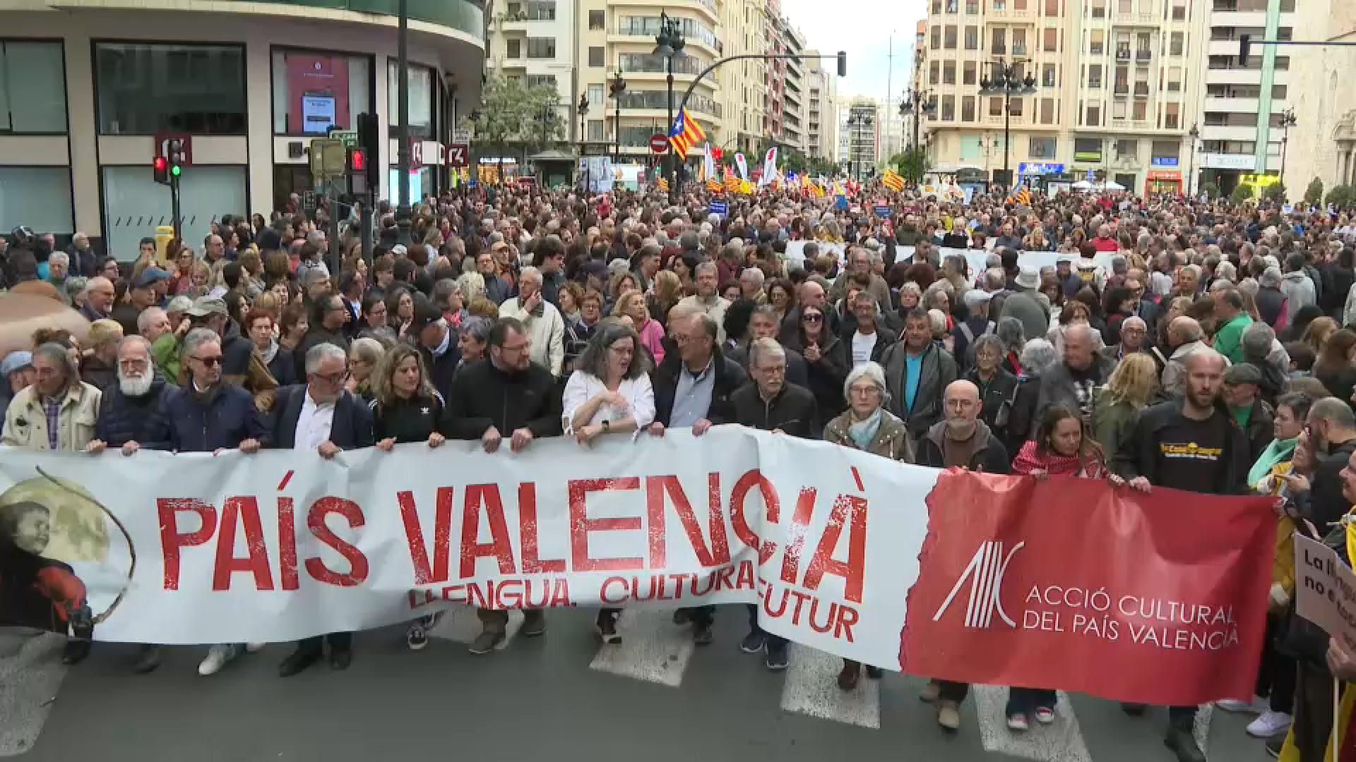 Capçalera de la manifestació del 25 d'abril a València Capçalera de la manifestació del 25 d'abril a València