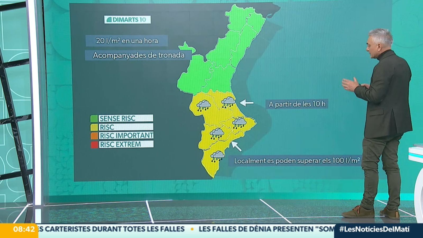 El avisos actius dimarts, després de la modificació de la previsió de l'Aemet